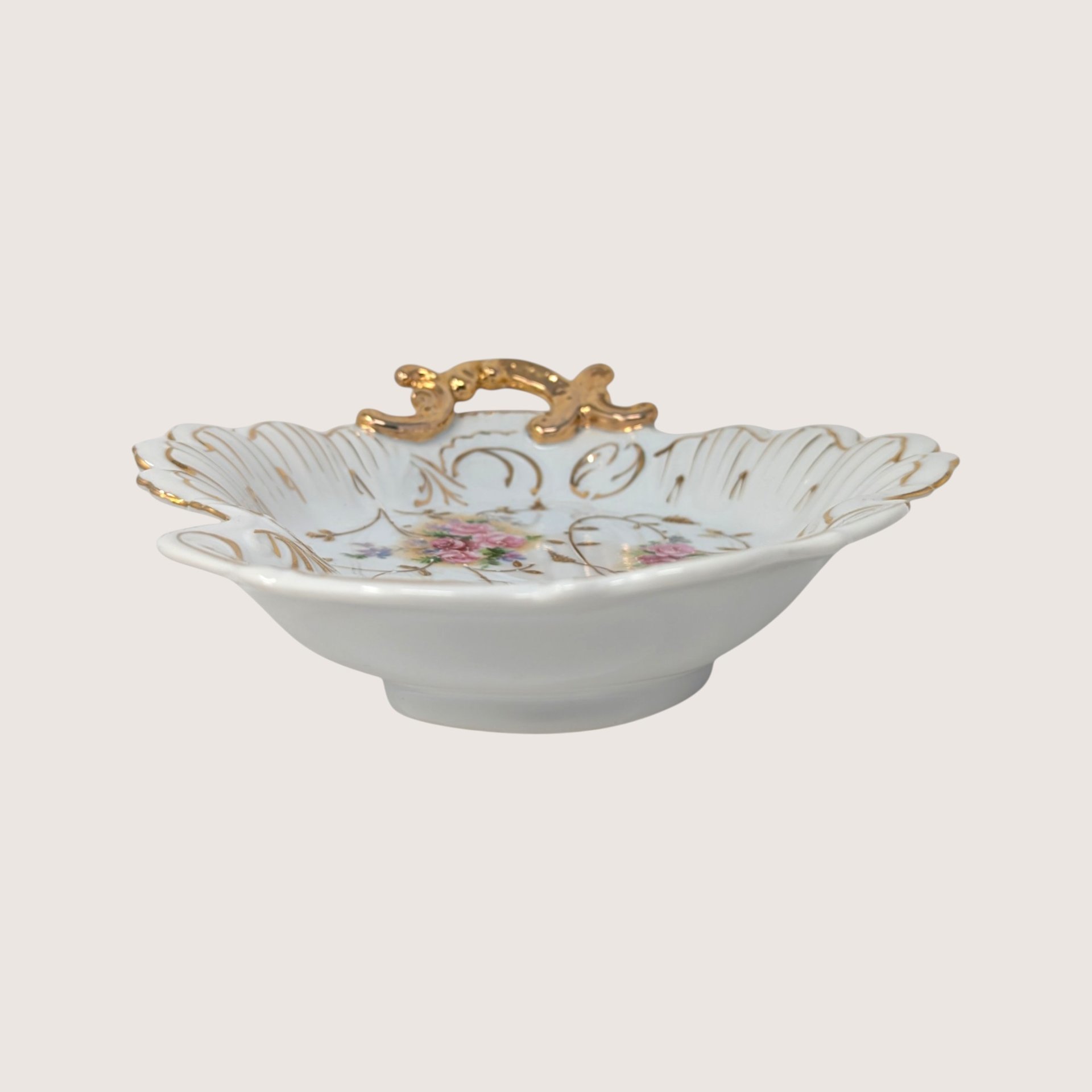 1950s Arnart Floral Rococo Decorative Dish