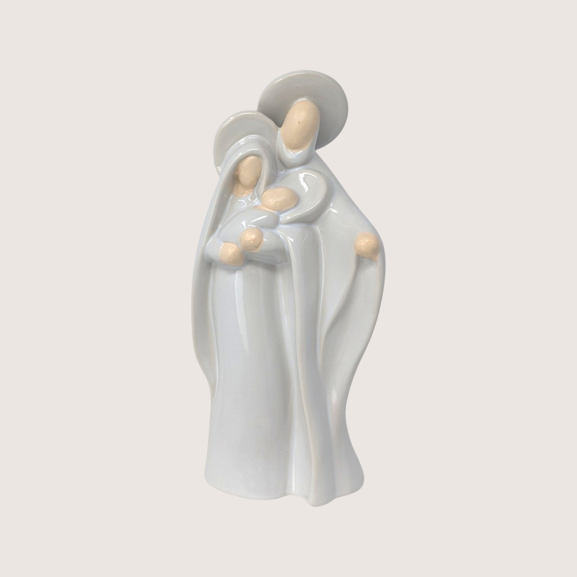Vintage Modernist Ceramic Holy Family Figurine