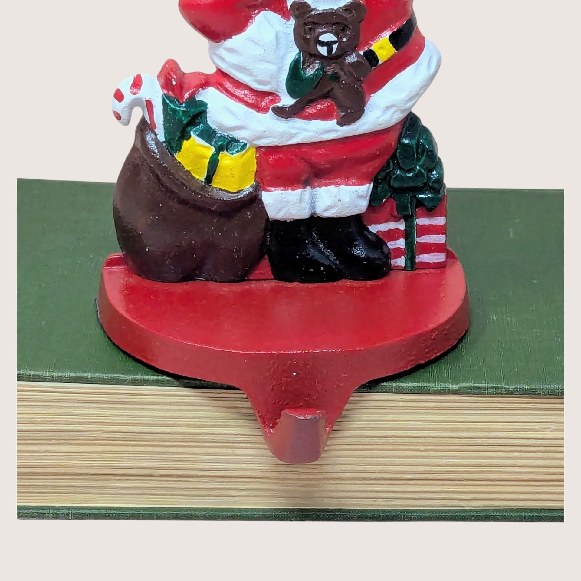 Vintage Cast Iron Santa Claus Stocking Holder