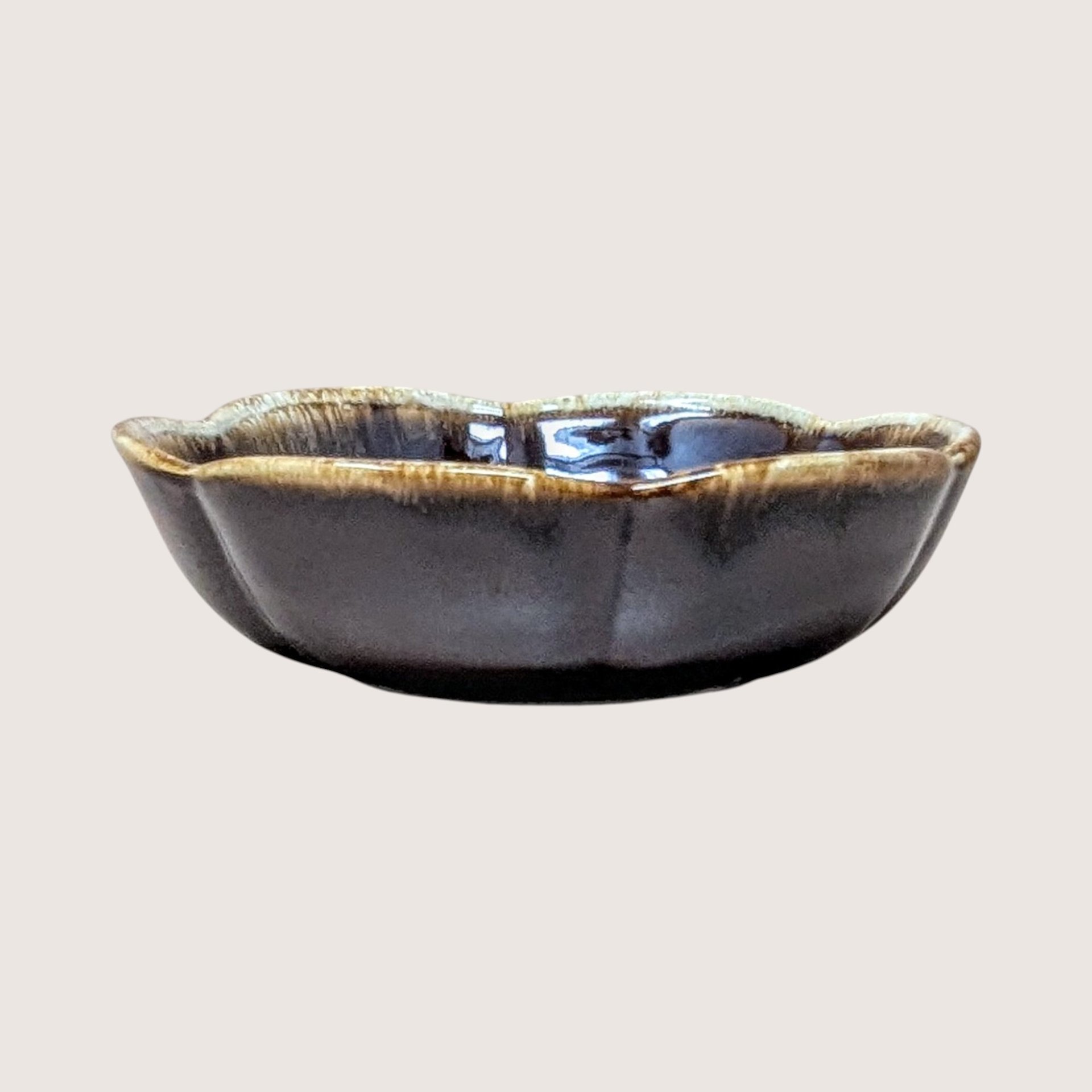 1970s McCoy Brown Drip Fluted Bowl