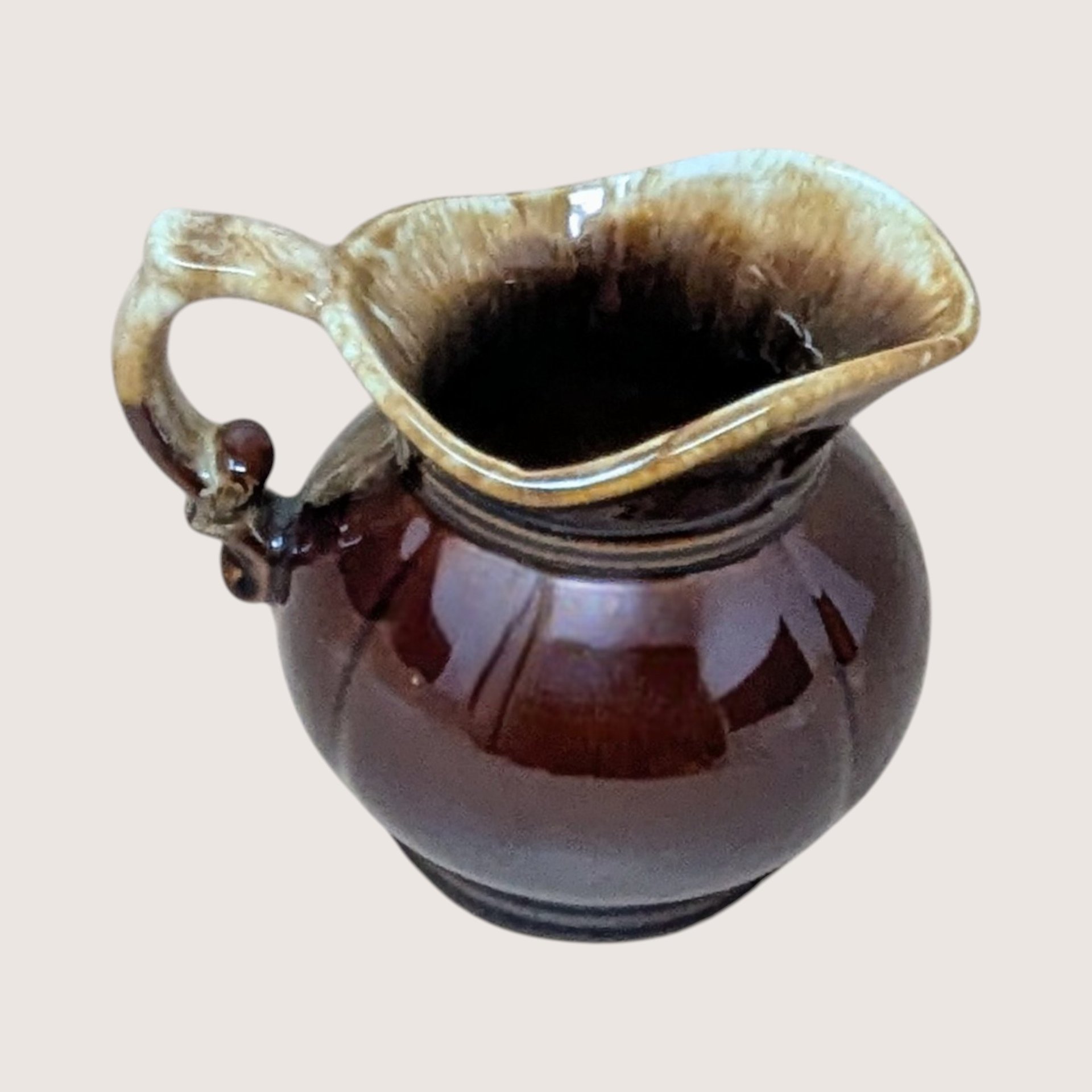 1970s McCoy Brown Drip Creamer Pitcher
