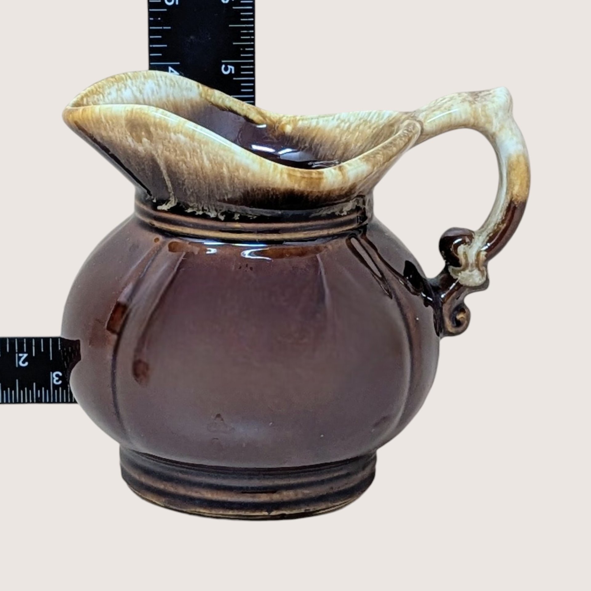 1970s McCoy Brown Drip Creamer Pitcher