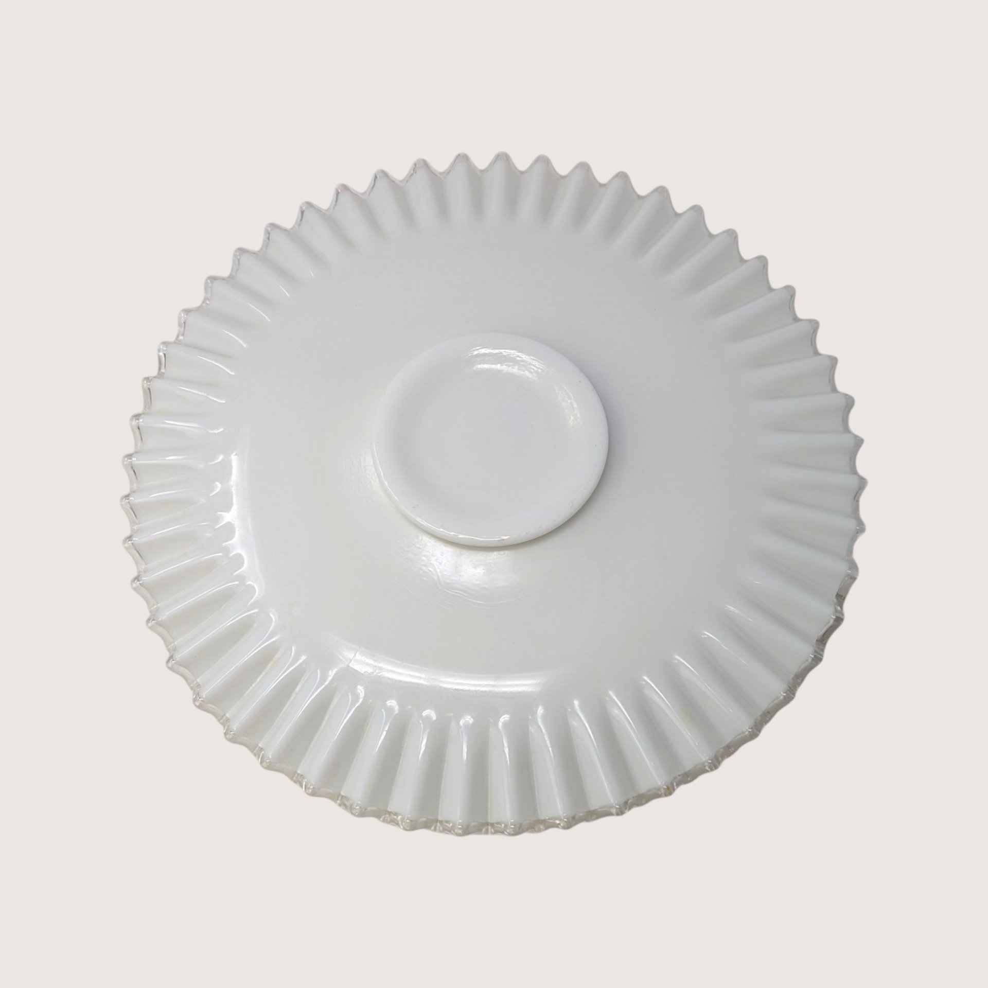 1950s Fenton Silver Crest Ruffled Cake Plate