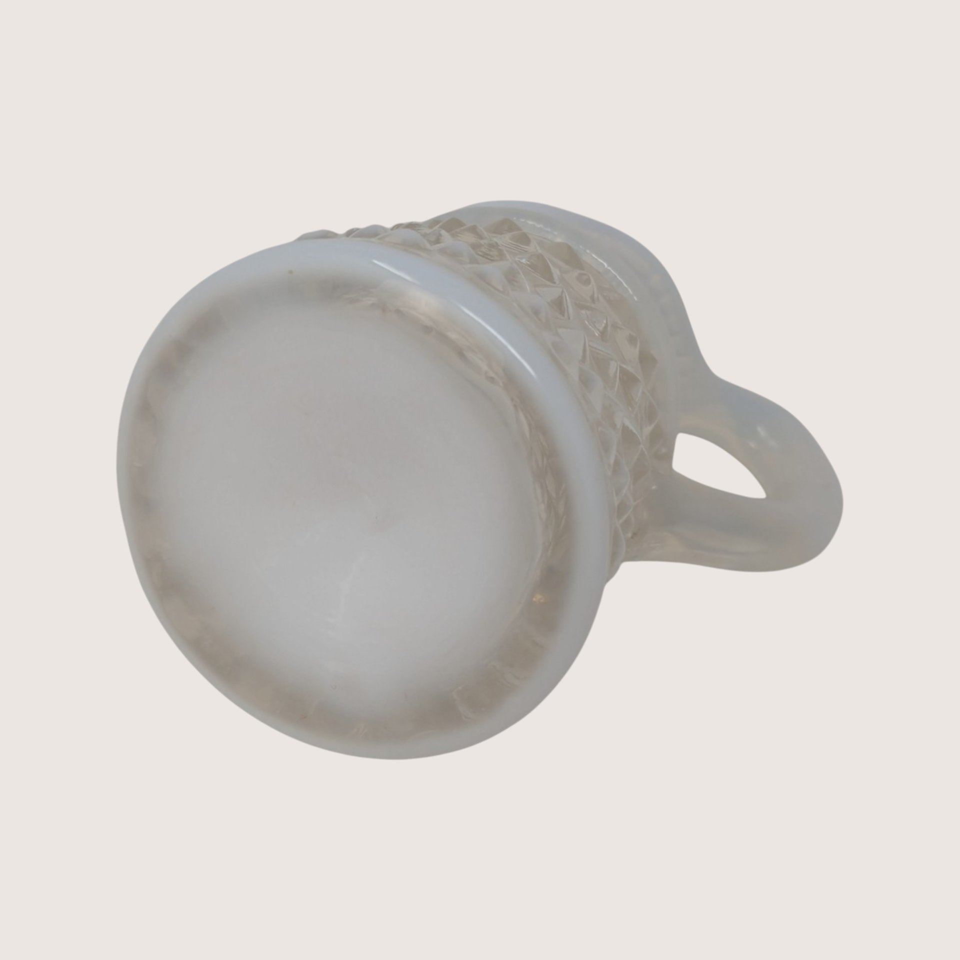 1950s Fenton White Opalescent Hobnail Glass Cruet with Stopper