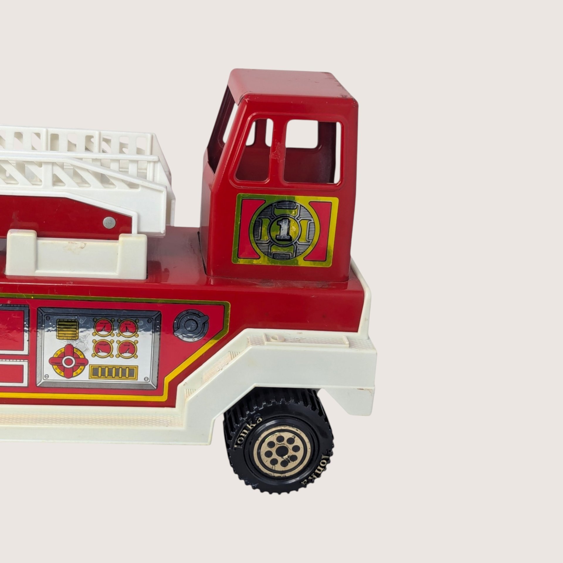 Vintage Tonka Red Hook And Ladder Firetruck Set Semi Fire Engine