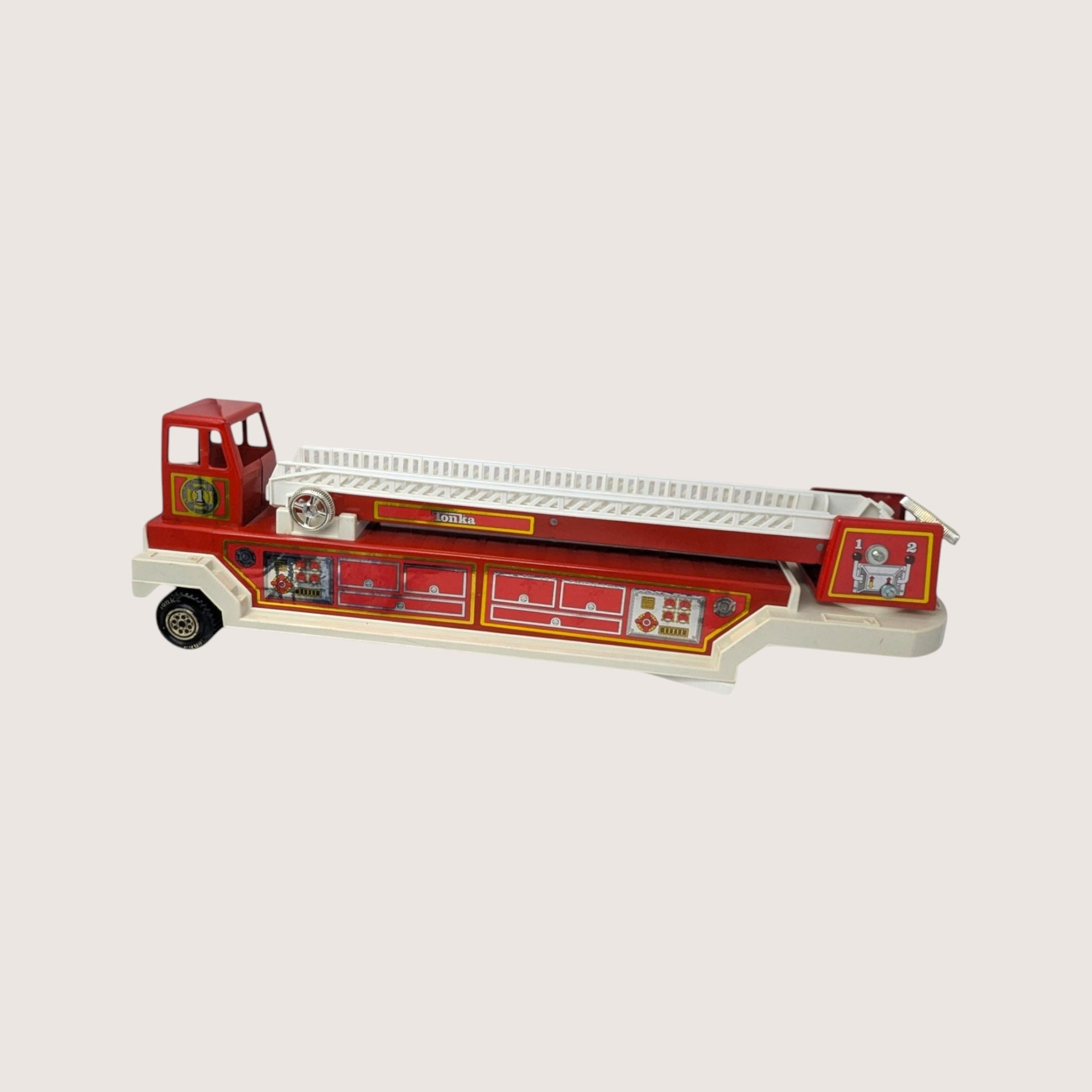 Vintage Tonka Red Hook And Ladder Firetruck Set Semi Fire Engine