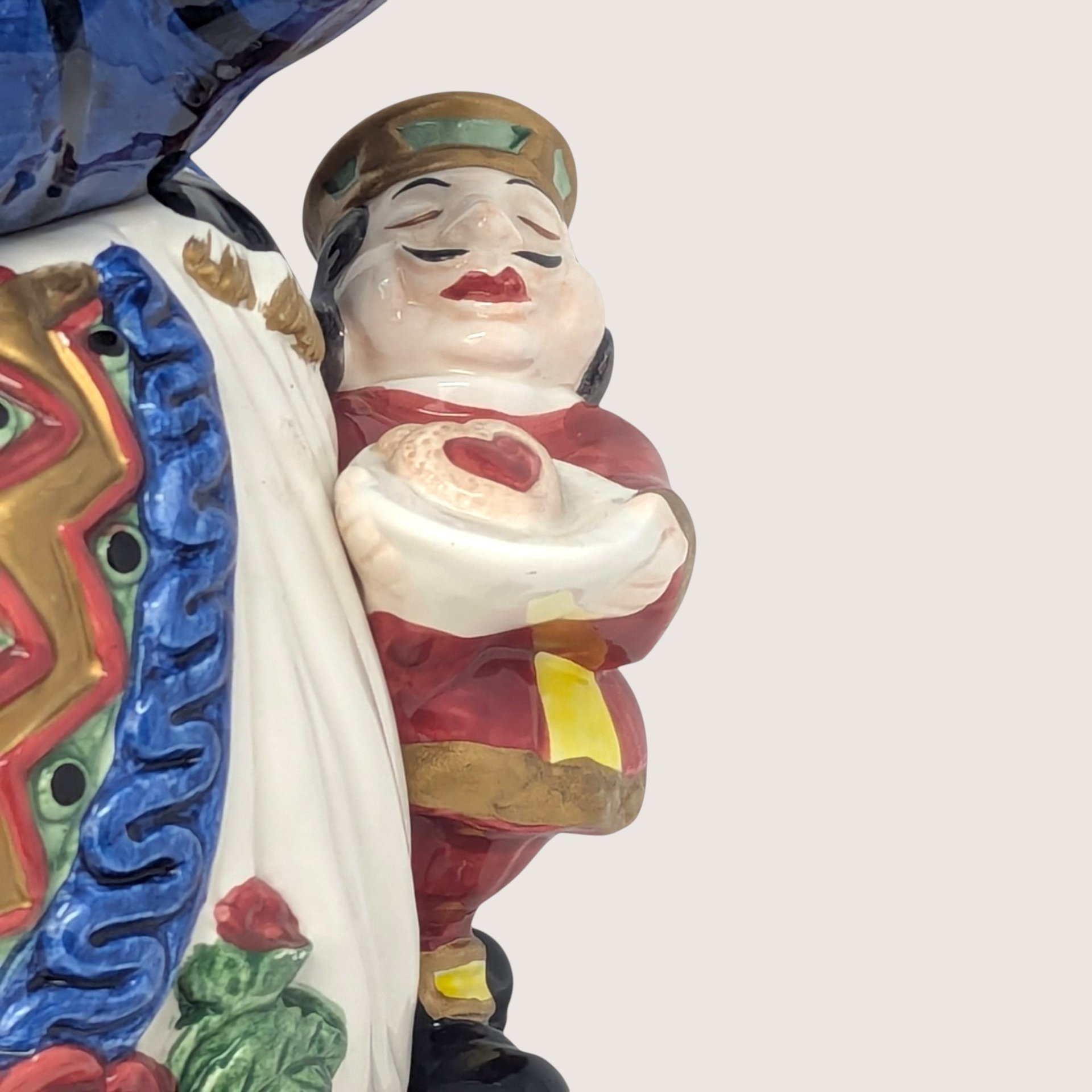 1990s Fitz and Floyd Ceramic Cookie Jar Queen of Hearts