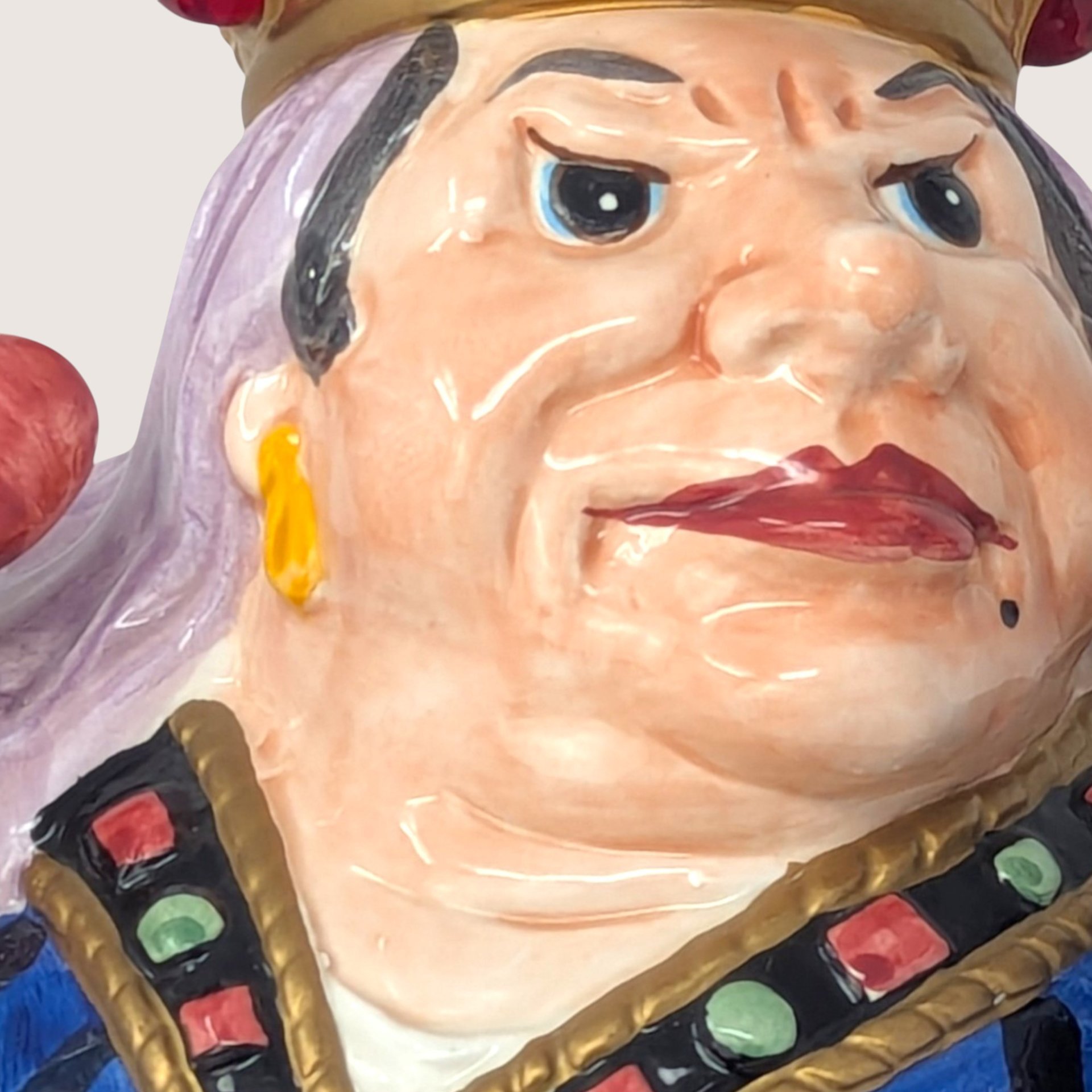 1990s Fitz and Floyd Ceramic Cookie Jar Queen of Hearts