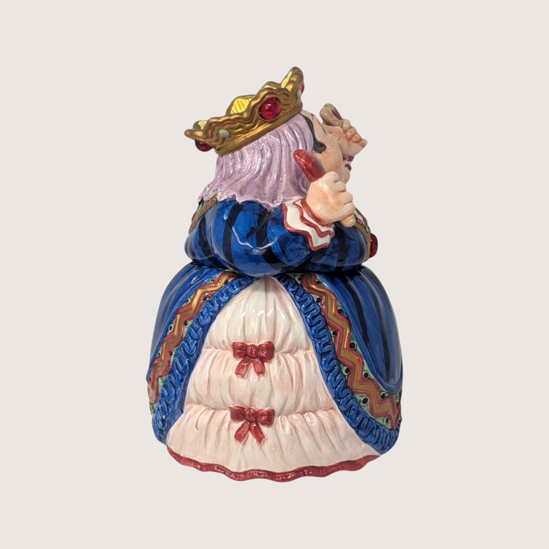 1990s Fitz and Floyd Ceramic Cookie Jar Queen of Hearts