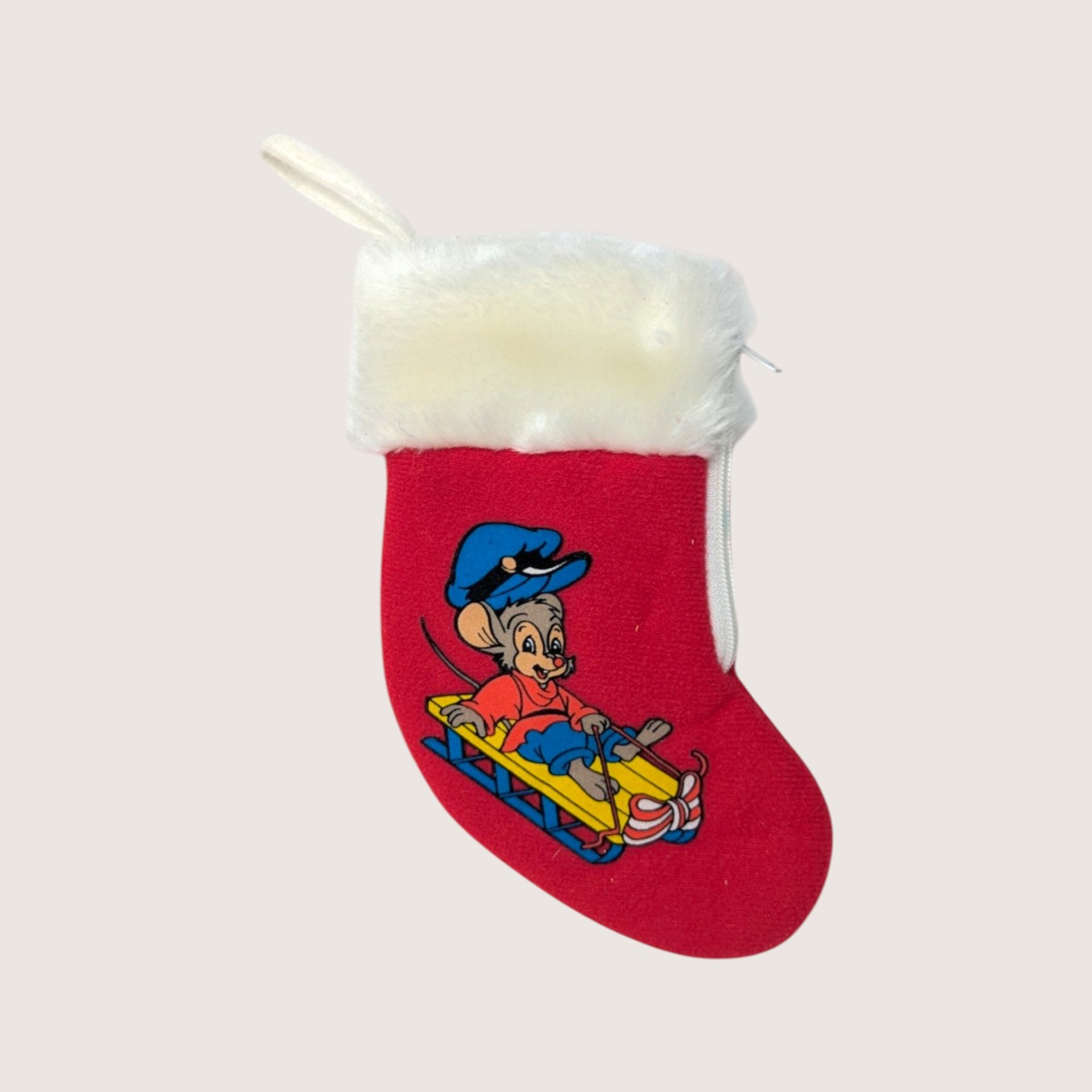 1980s American Tail Fievel Mousekewitz Miniature Zipper Christmas Stockings Set