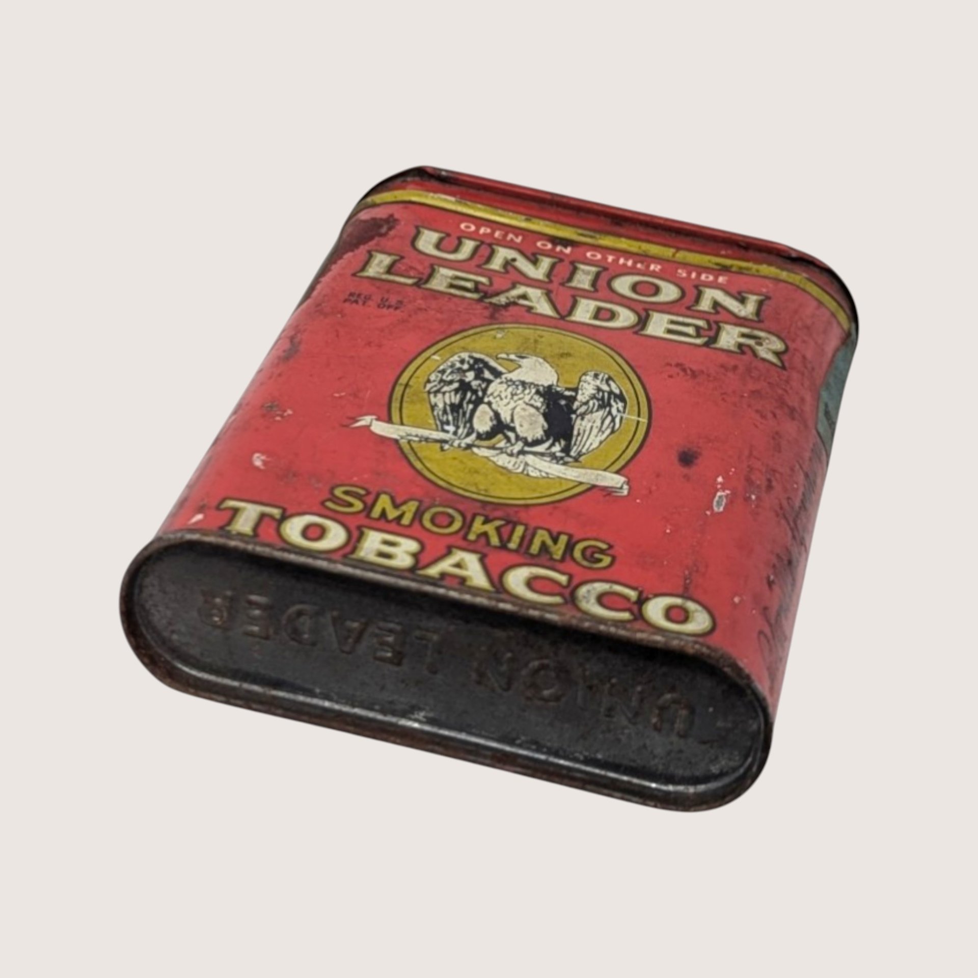EMPTY 1950s Union Leader Metal Tobacco Tin