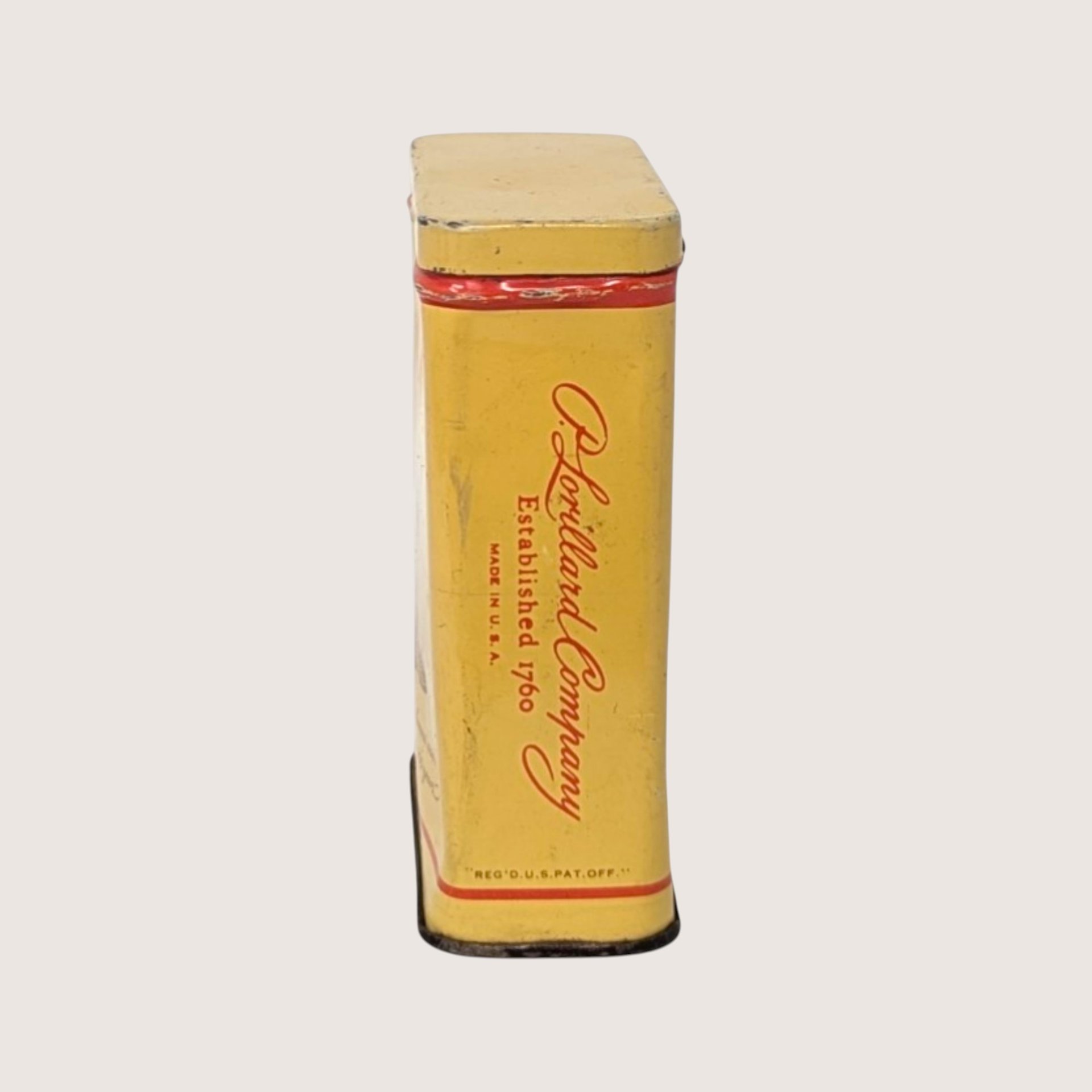 EMPTY 1940s Old Gold Cigarette Tin Can Vintage Lorillard Advertising