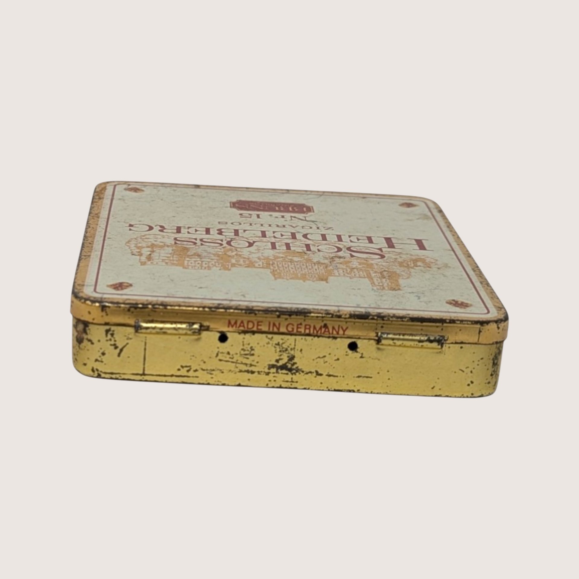 EMPTY 1960s Schloss Heidelberg Zigarillos Tin German Advertising Bruns Nr 15