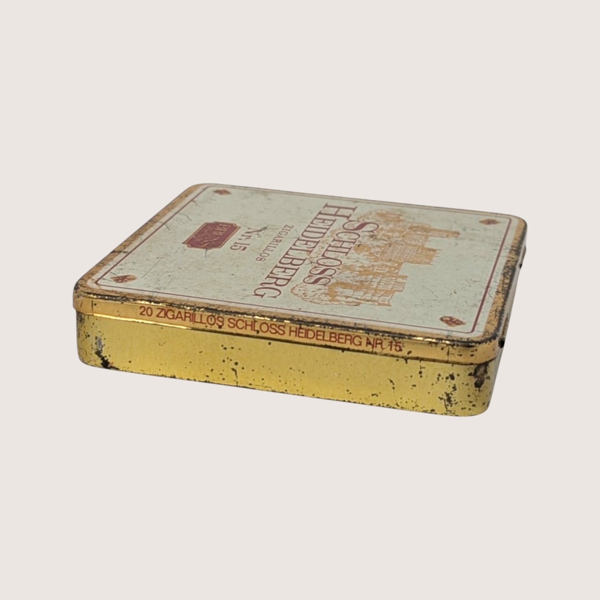 EMPTY 1960s Schloss Heidelberg Zigarillos Tin German Advertising Bruns Nr 15