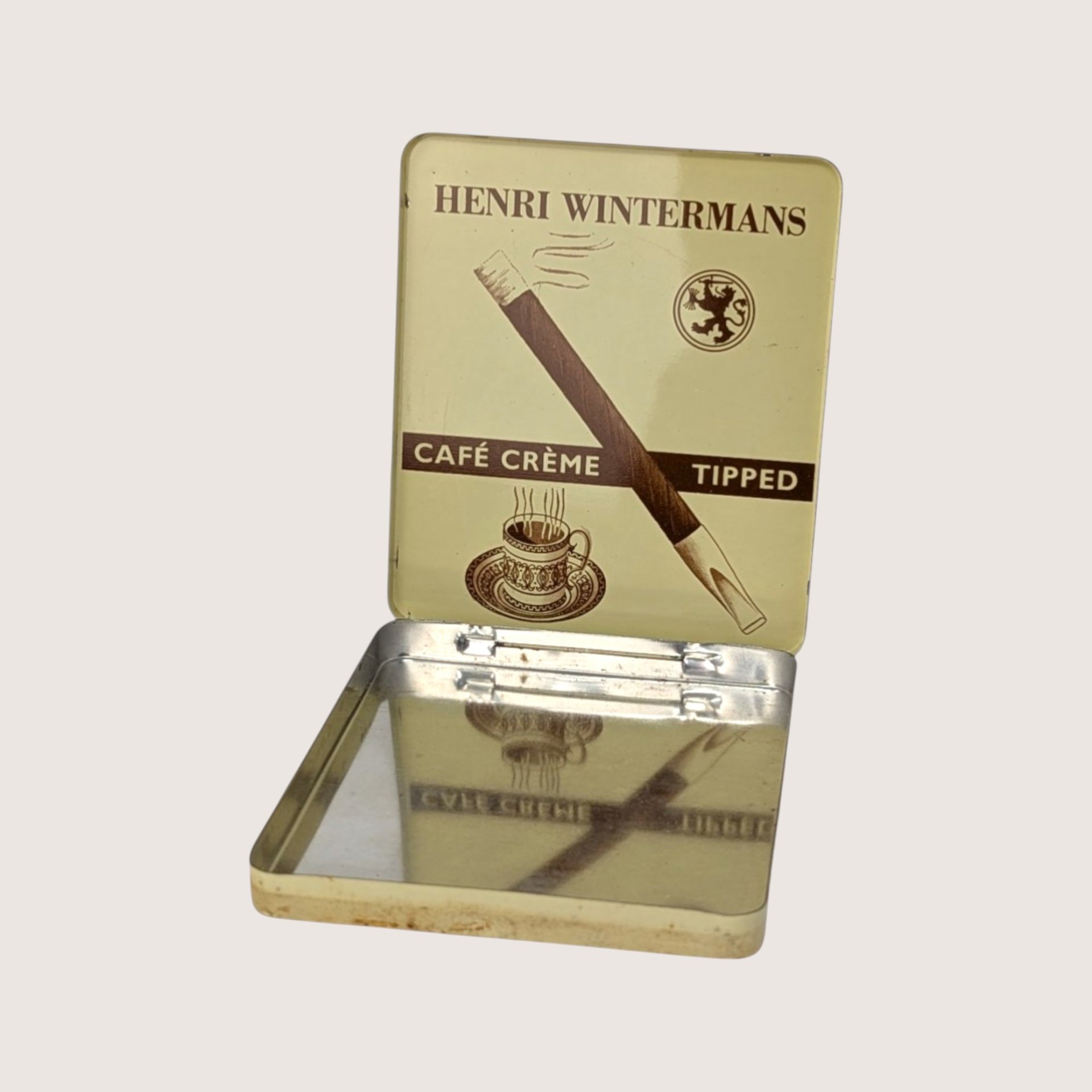 EMPTY 1970s Henri Wintermans Cafe Creme Tin Dutch Cigarillos Advertising Case
