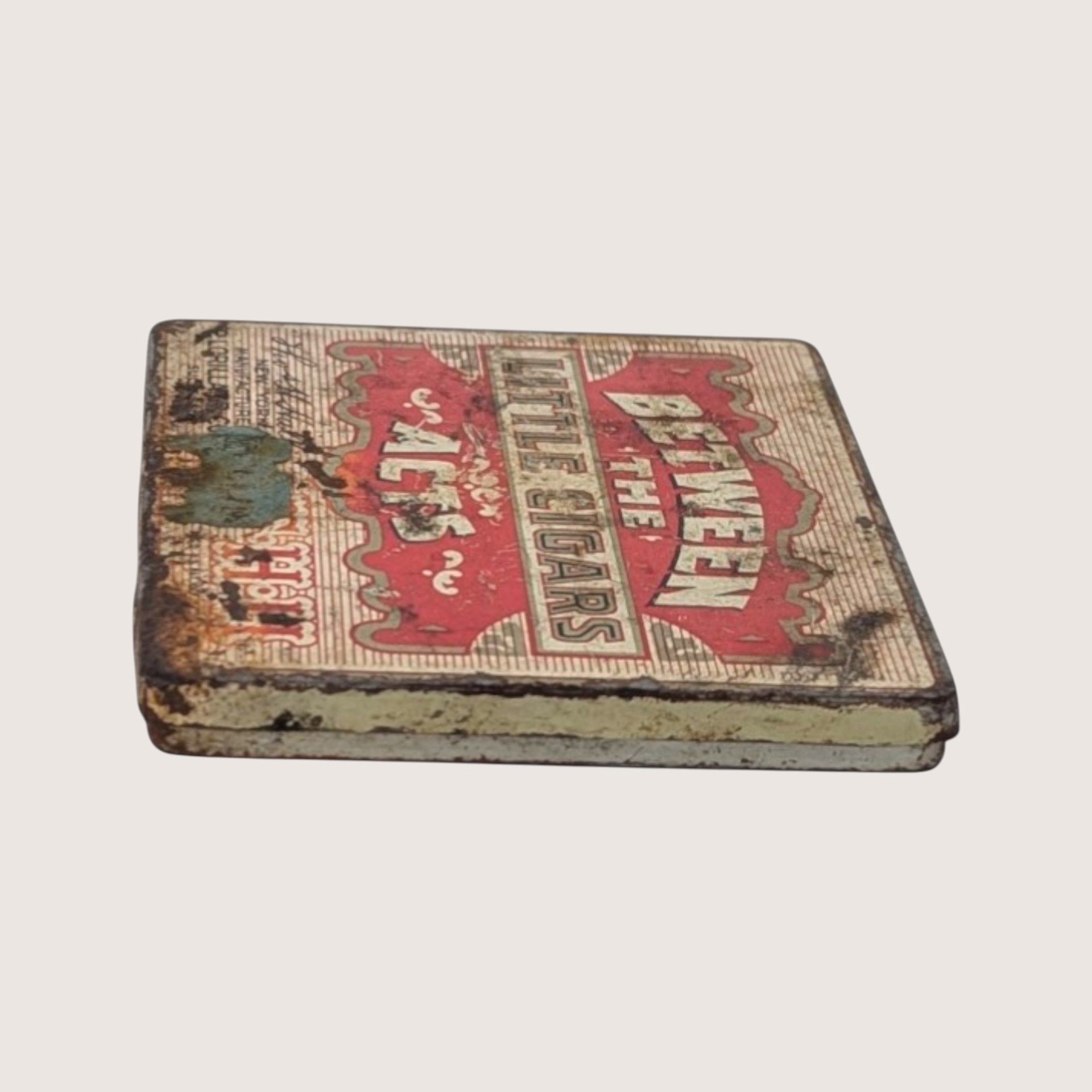 EMPTY 1930s Between the Acts Little Cigars Tin Lorillard Antique Ad