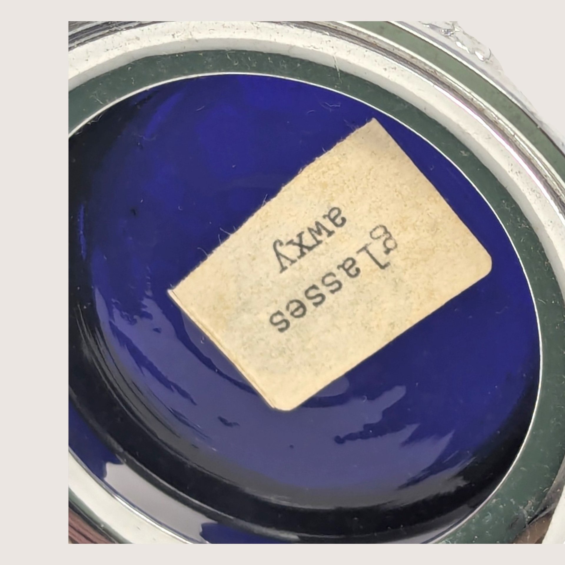 1950s Japanese Silver Plated Tankards with Cobalt Glass