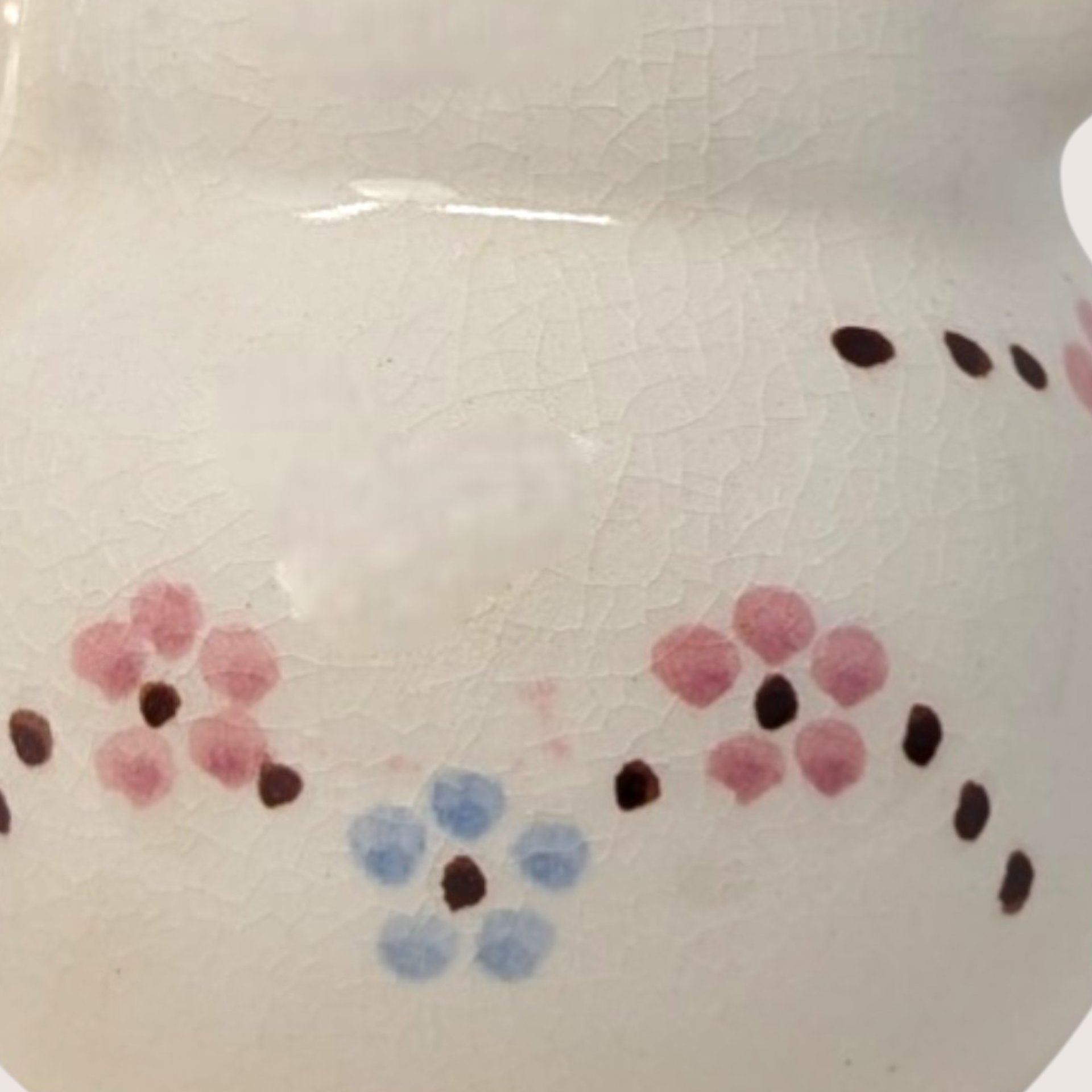 1950s Ceramic Pig Creamer with Floral Accent 