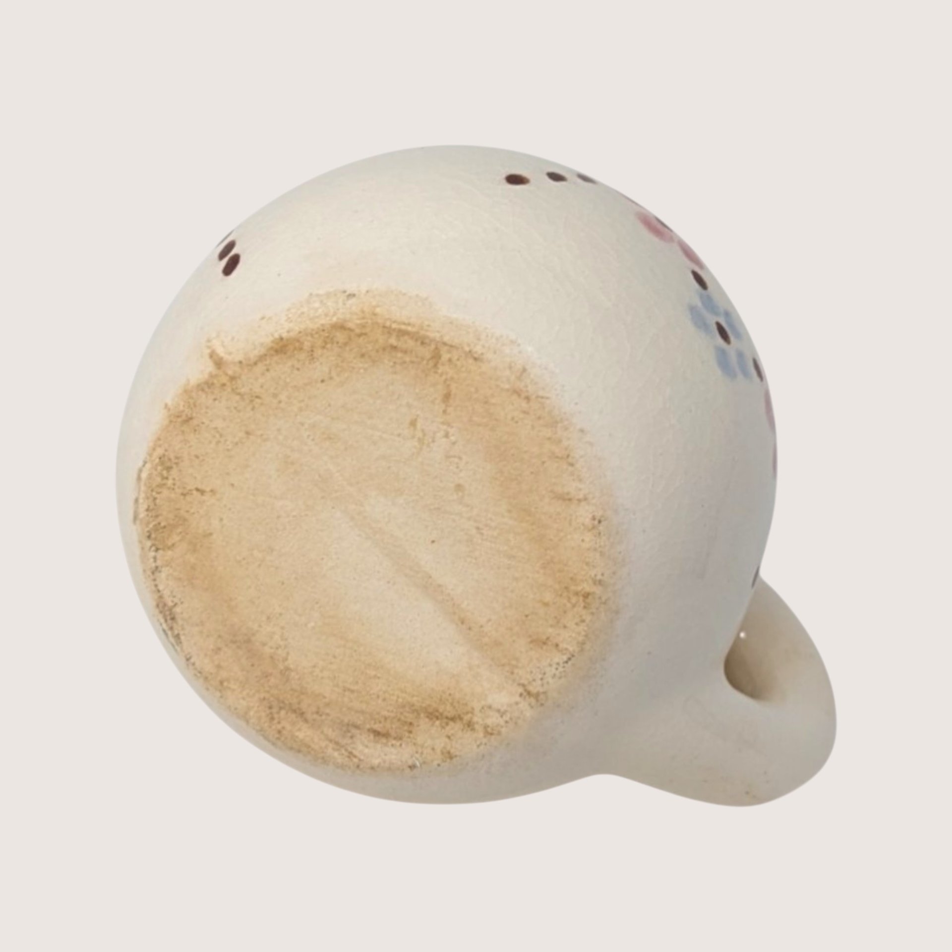 1950s Ceramic Pig Creamer with Floral Accent 
