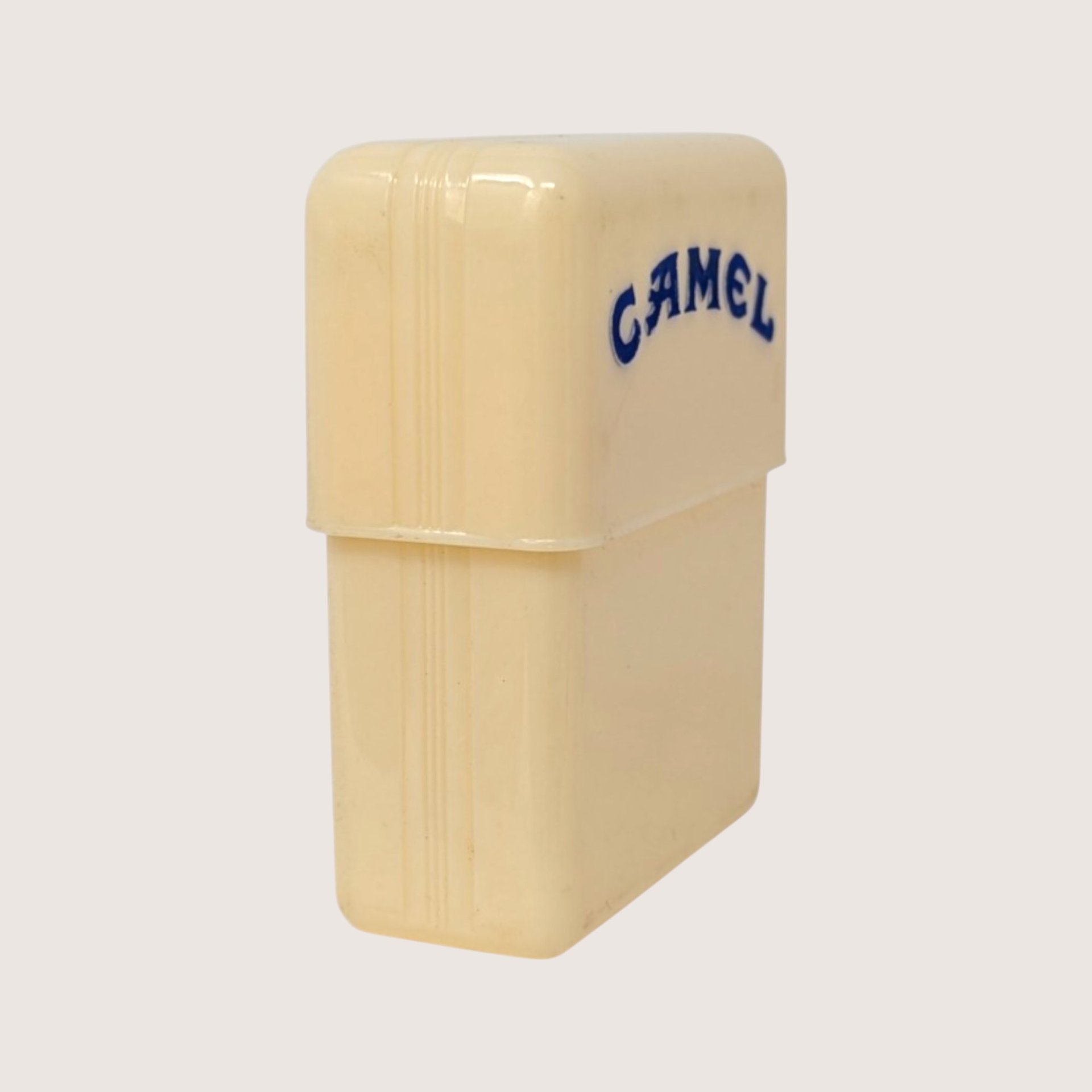 1980s EMPTY Camel Plastic Cigarette Case Cream Advertising Tobacciana Box