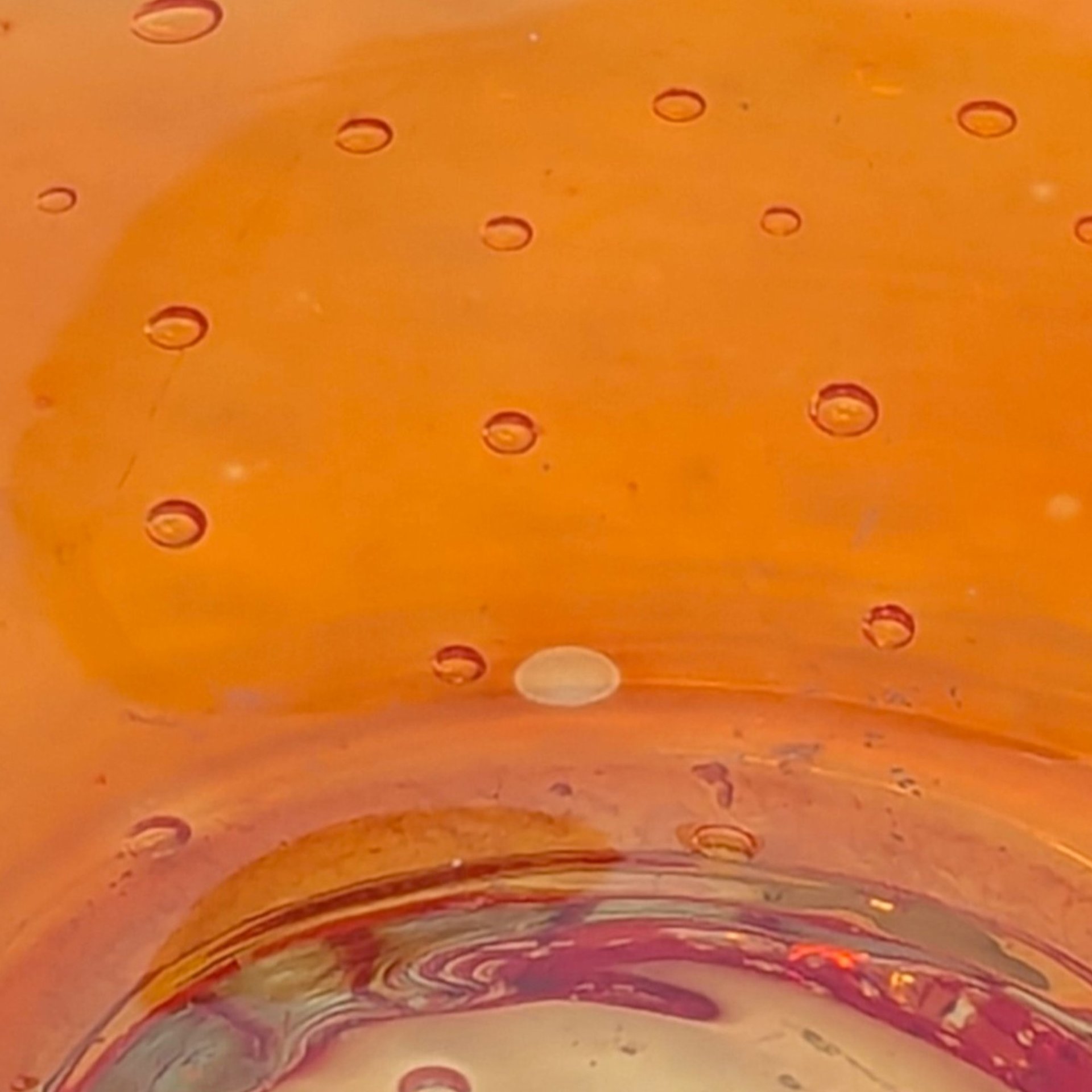 1960s Murano Glass Amberina Orange Ashtray