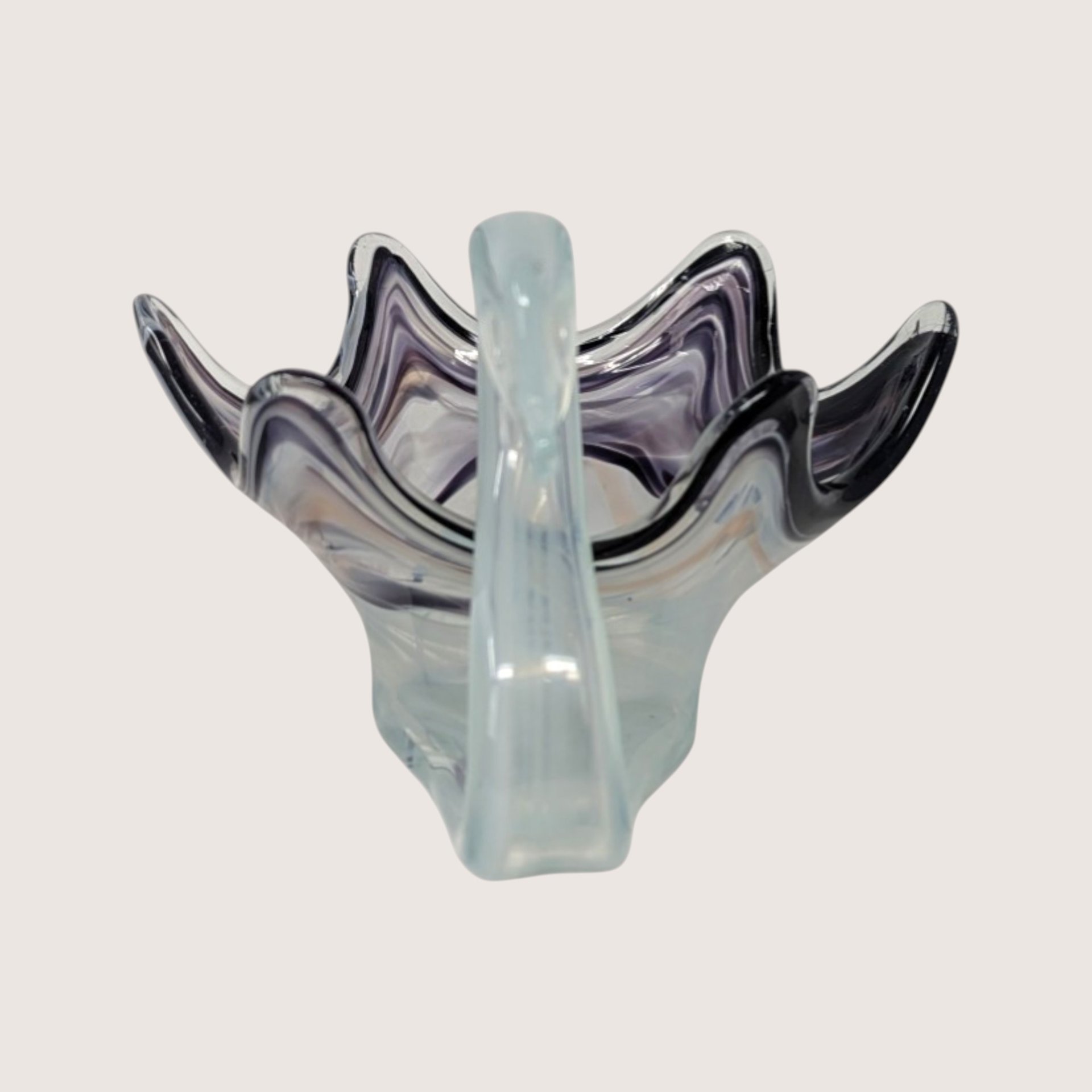 Vintage Art Glass Grey Swan Bowl 