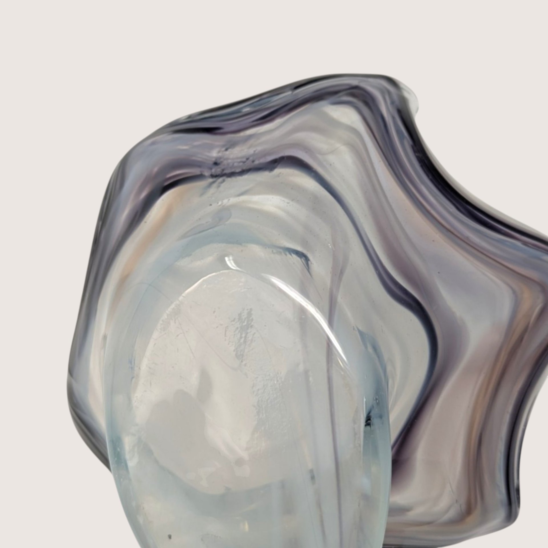 Vintage Art Glass Grey Swan Bowl 