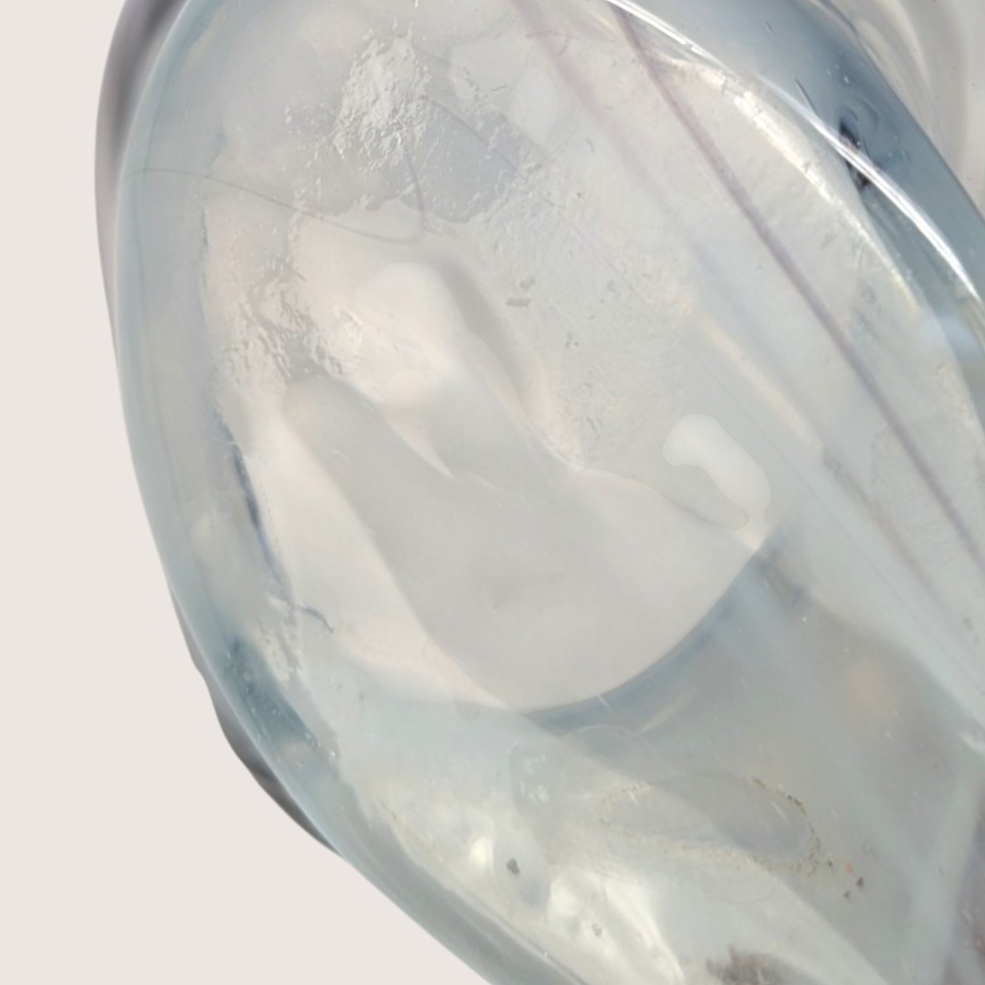 Vintage Art Glass Grey Swan Bowl 