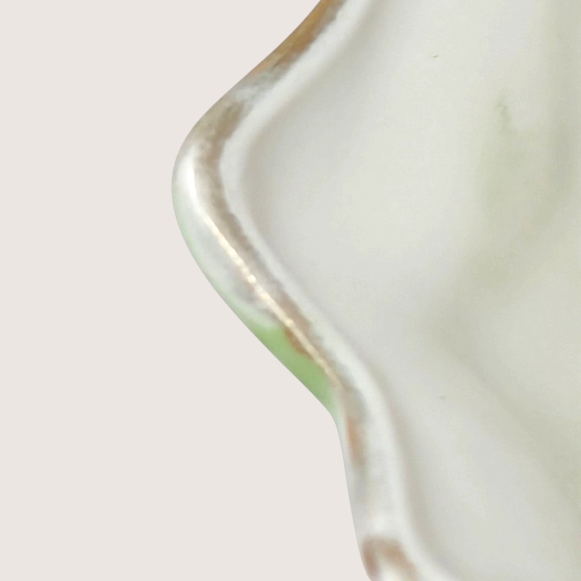 1920s Floral Ceramic Toothpick Holder Rose with Gold Accent