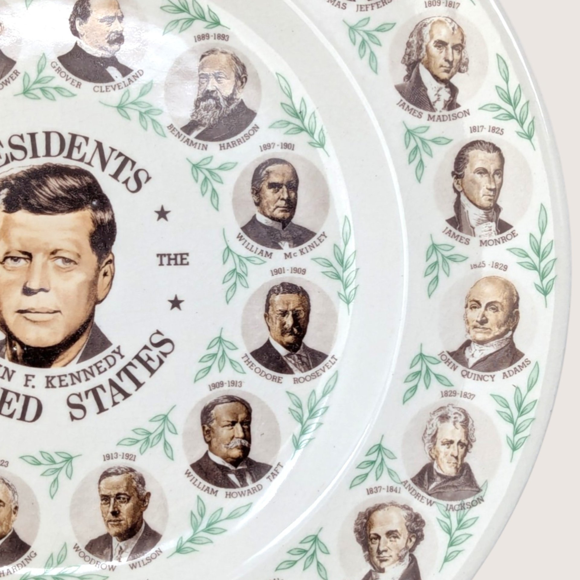 1960s US Presidents Plate John F Kennedy Ceramic Collector Plate