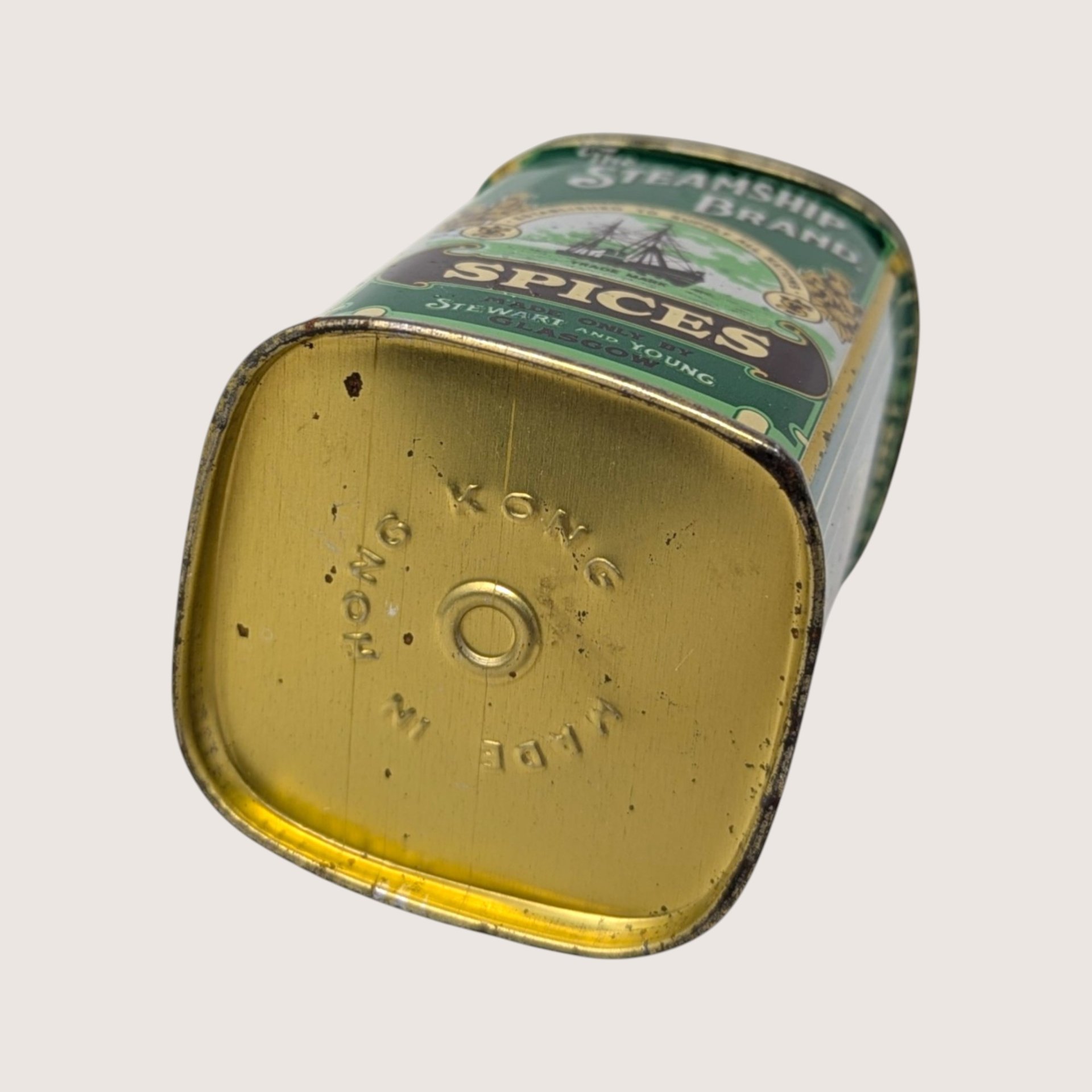 1920s Steamship Brand Stewart and Young Glasgow Spices Tin