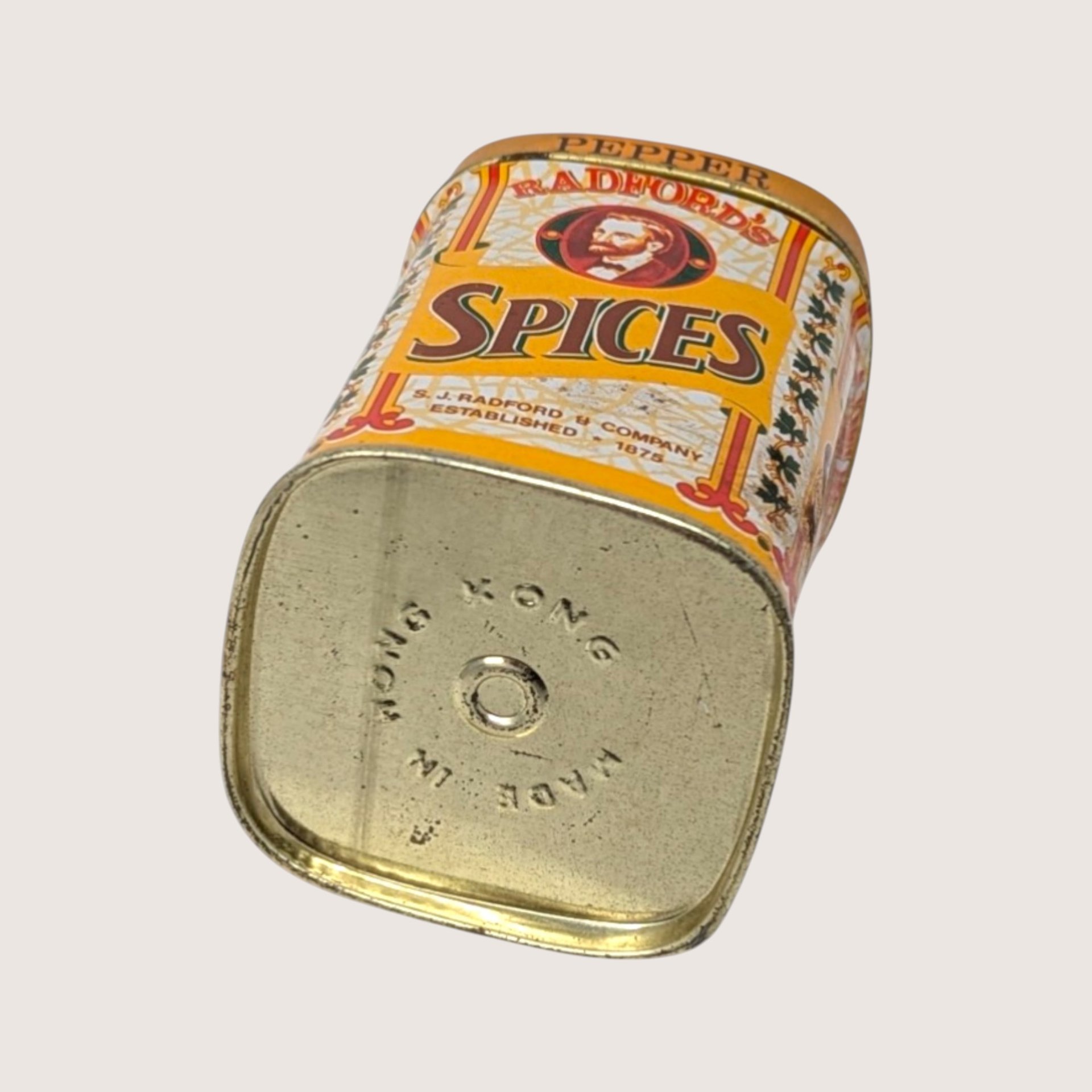 1920s Radfords Spices Pepper Tin S J Radford Company