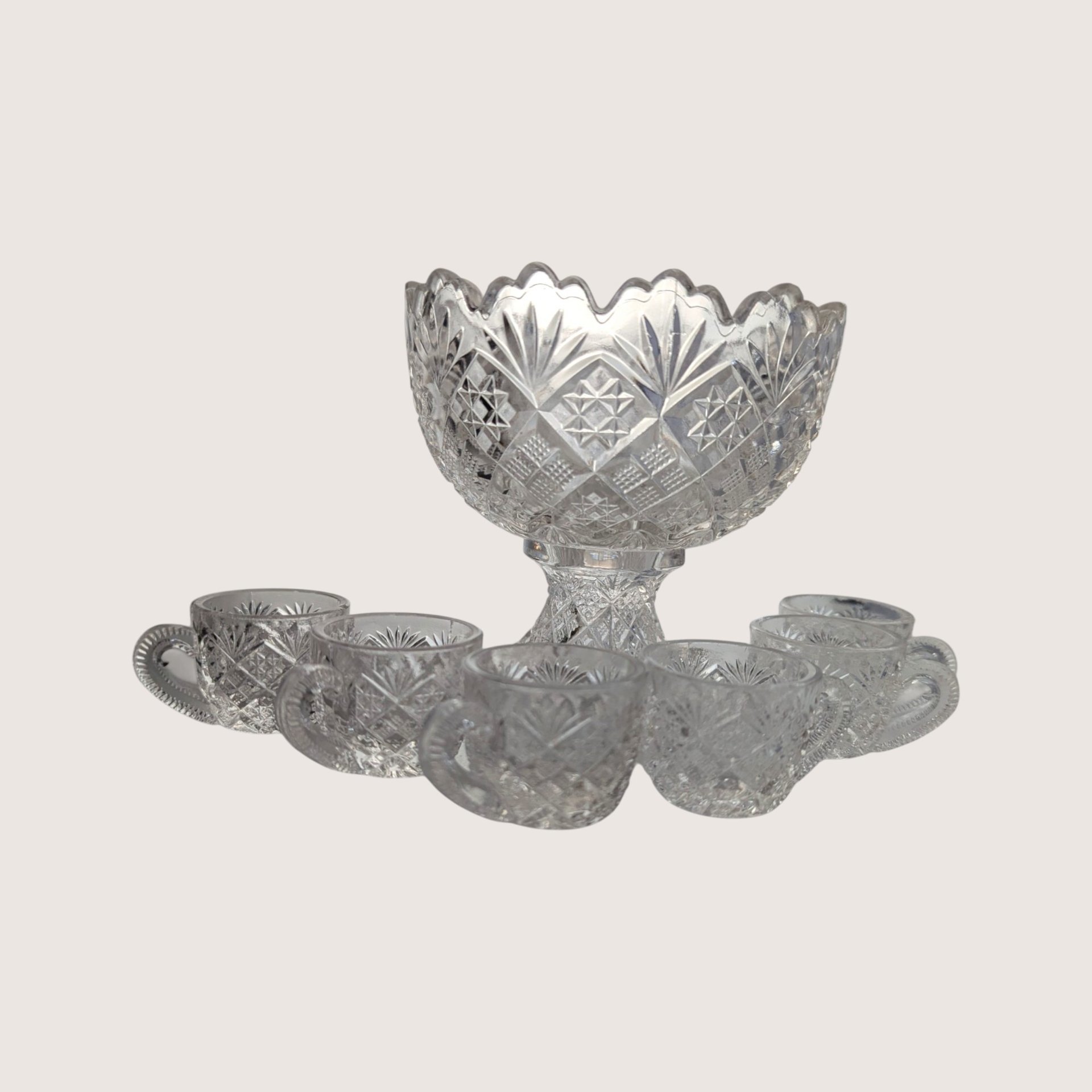 1950s Westmoreland Thumbelina Mini Punch Bowl Set