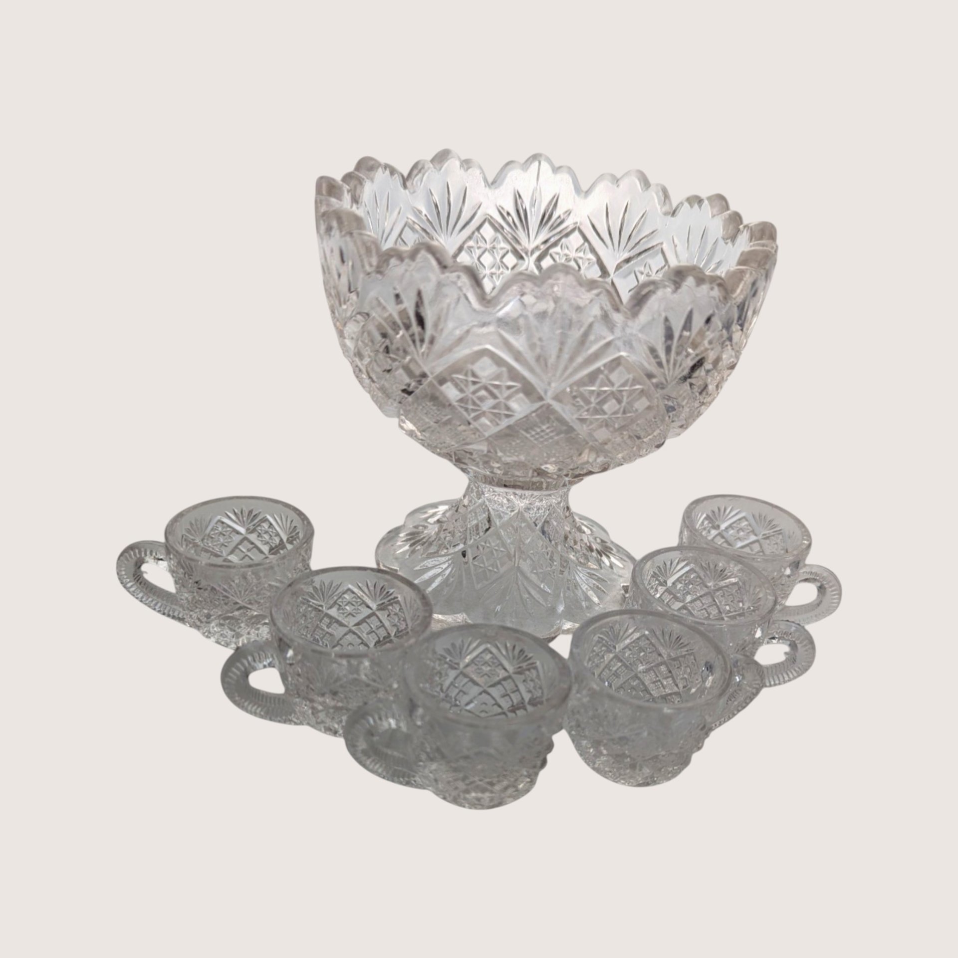 1950s Westmoreland Thumbelina Mini Punch Bowl Set