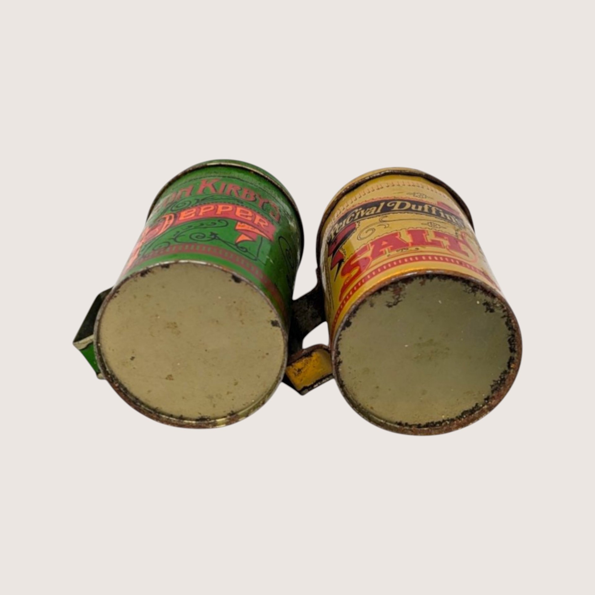 1960s Elton Kirby Percival Duffin Tin Salt Pepper Shakers 