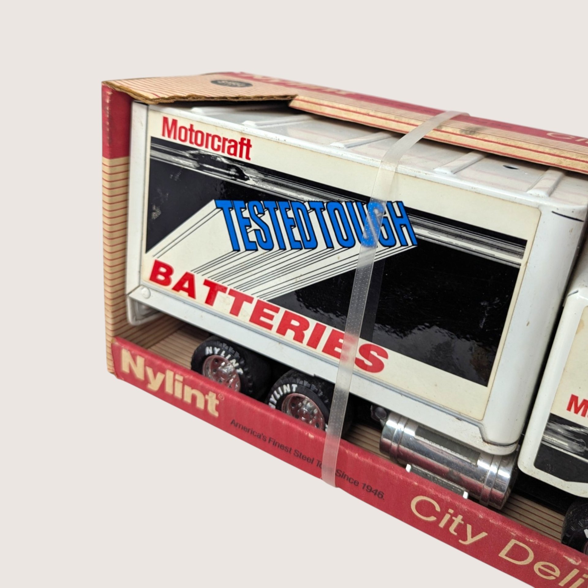 1980s Nylint Ford Motorcraft Batteries City Delivery Steel Box Truck