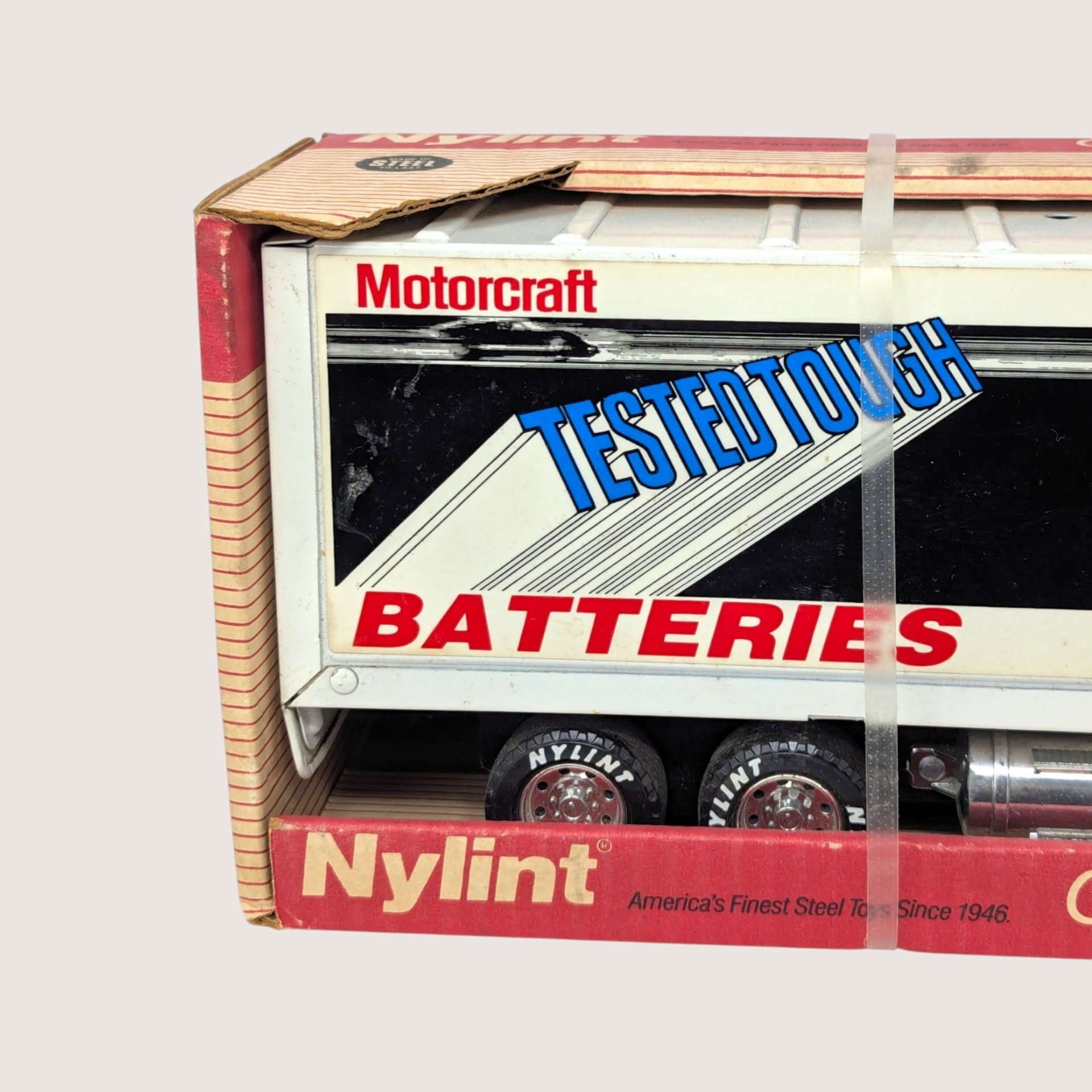 1980s Nylint Ford Motorcraft Batteries City Delivery Steel Box Truck