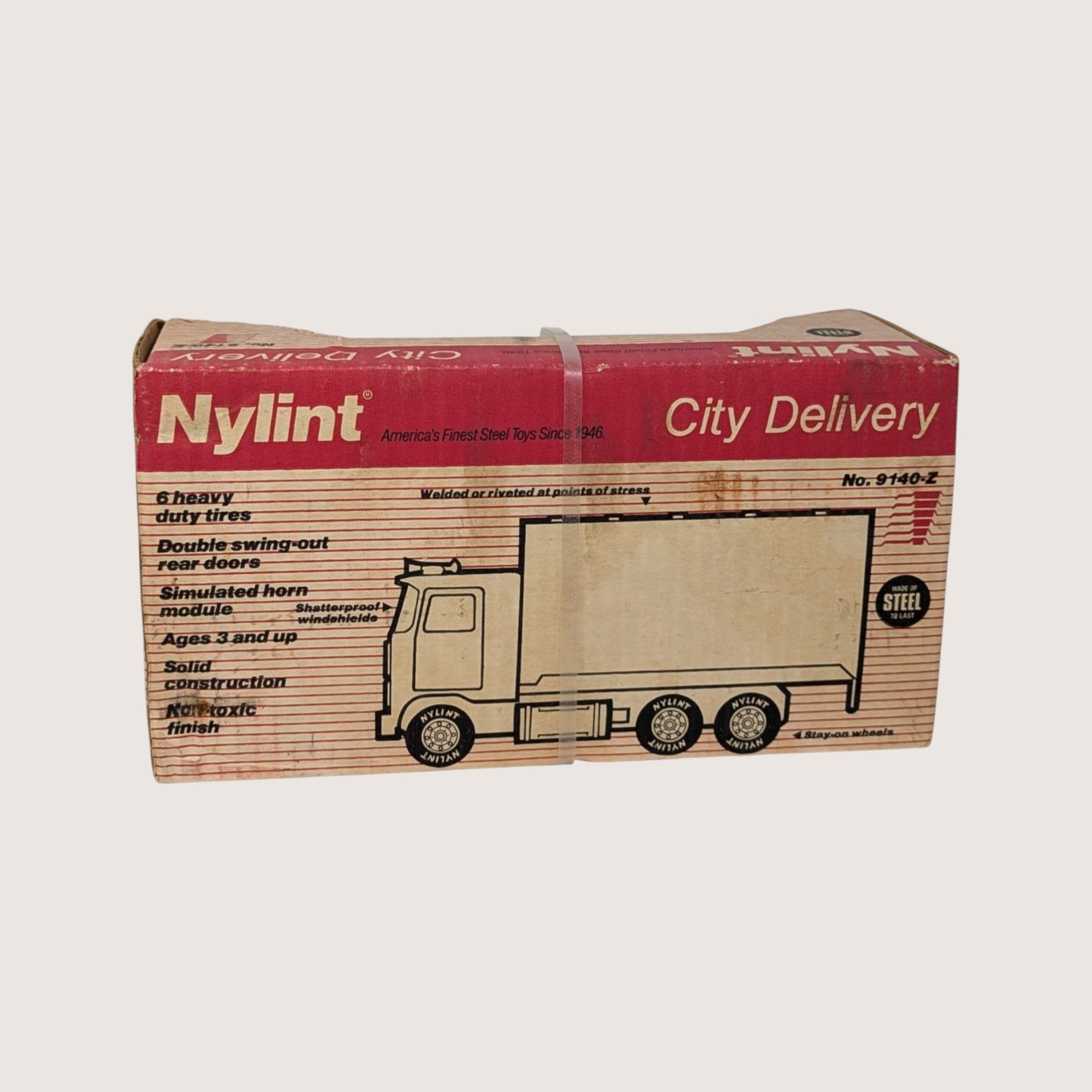 1980s Nylint Ford Motorcraft Batteries City Delivery Steel Box Truck
