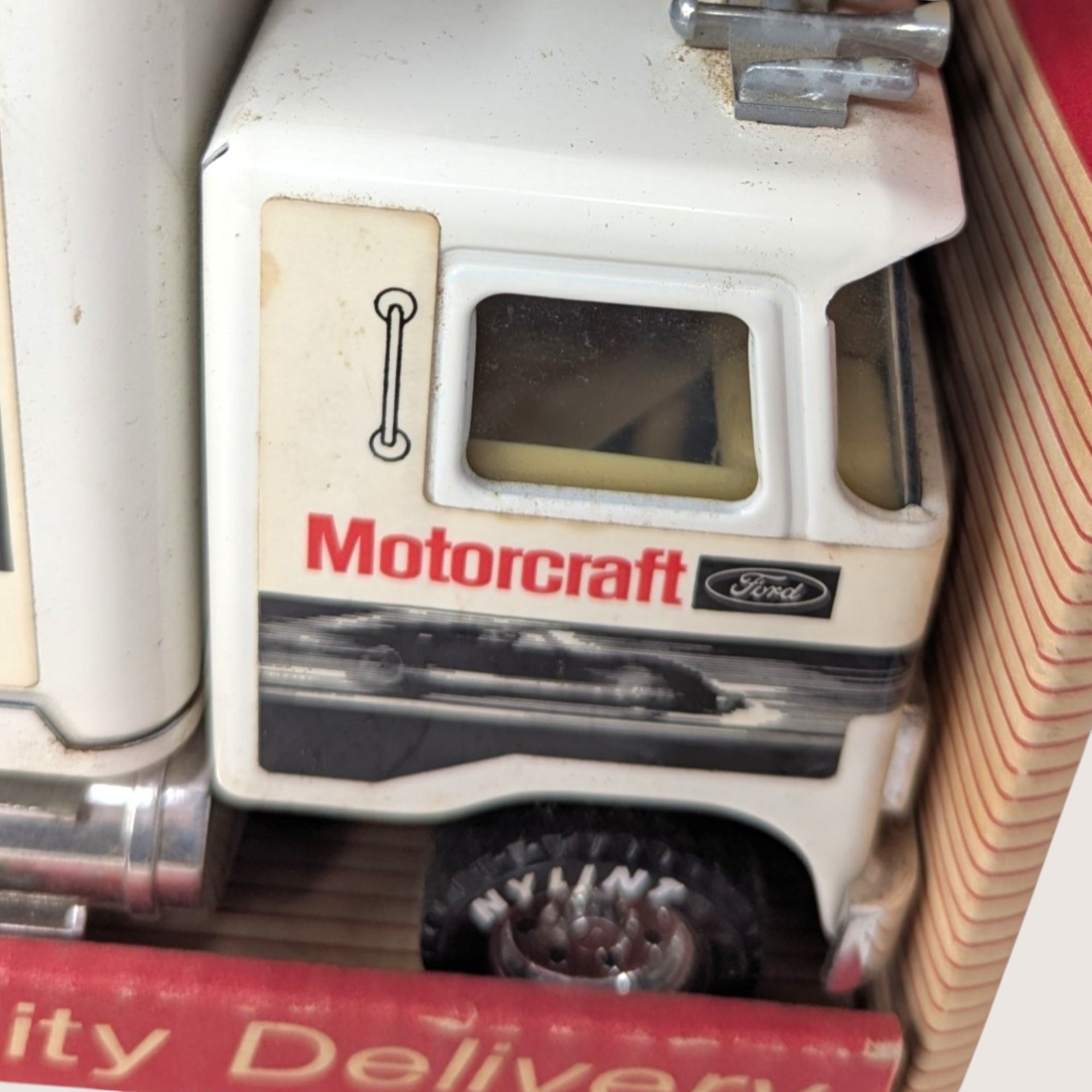 1980s Nylint Ford Motorcraft Batteries City Delivery Steel Box Truck