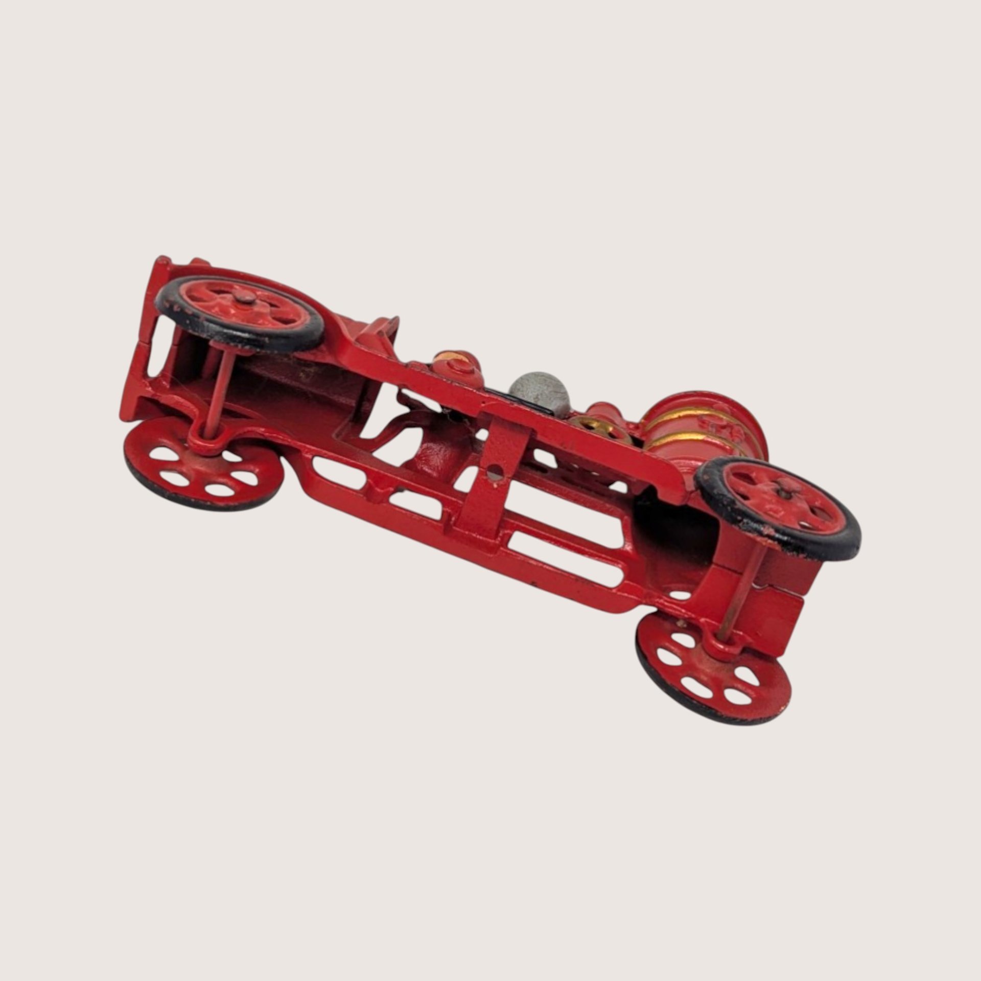 1930s Hubley Cast Iron Pumper Fire Engine with Toy Driver 
