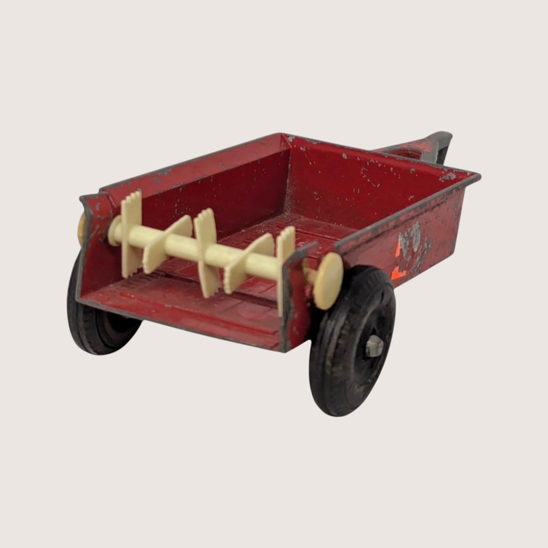 1970s ERTL Red Diecast Manure Spreader Farm Trailer Toy