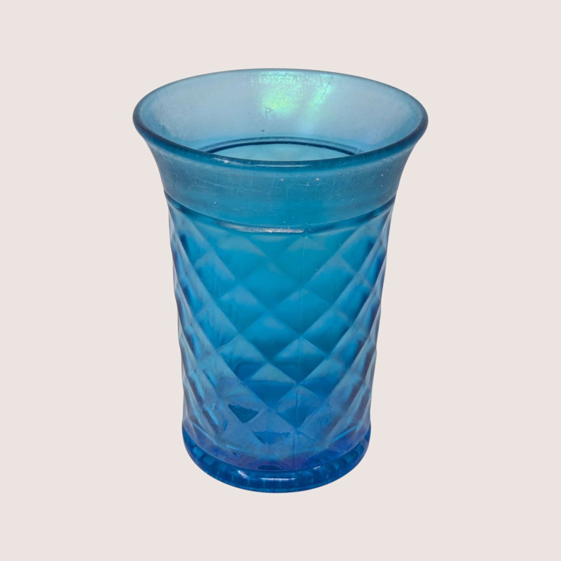 1920s Northwood Glass Celeste Blue Stretch Pitcher Tumbler Set