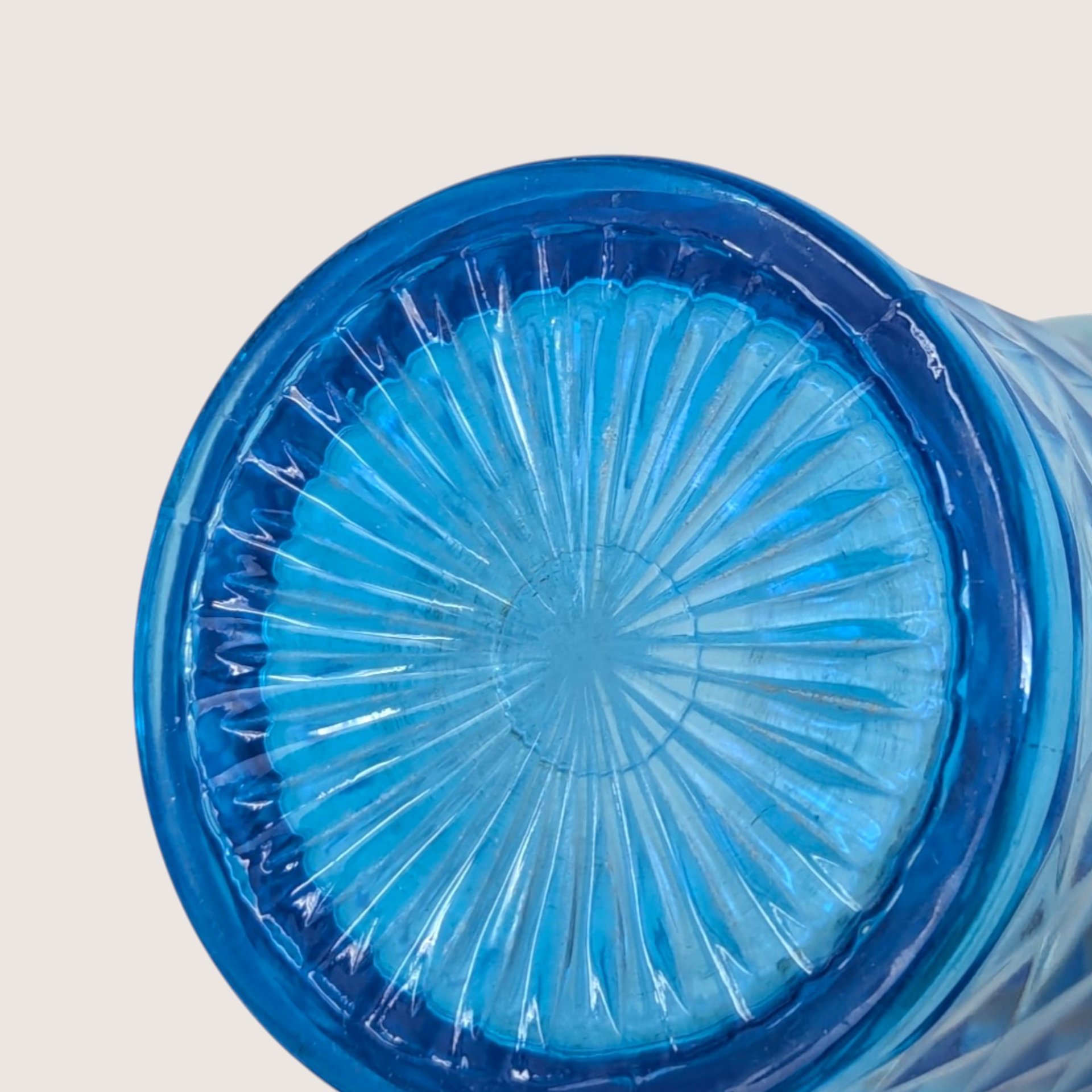 1920s Northwood Glass Celeste Blue Stretch Pitcher Tumbler Set