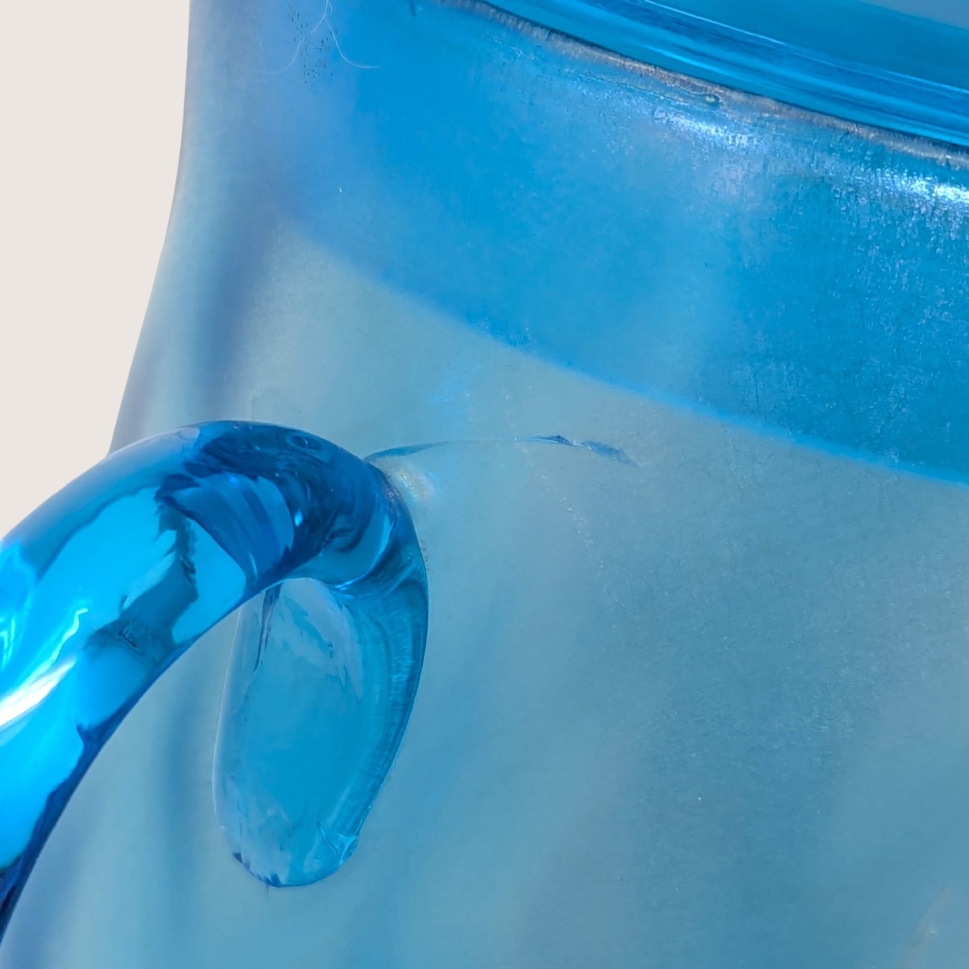 1920s Northwood Glass Celeste Blue Stretch Pitcher Tumbler Set