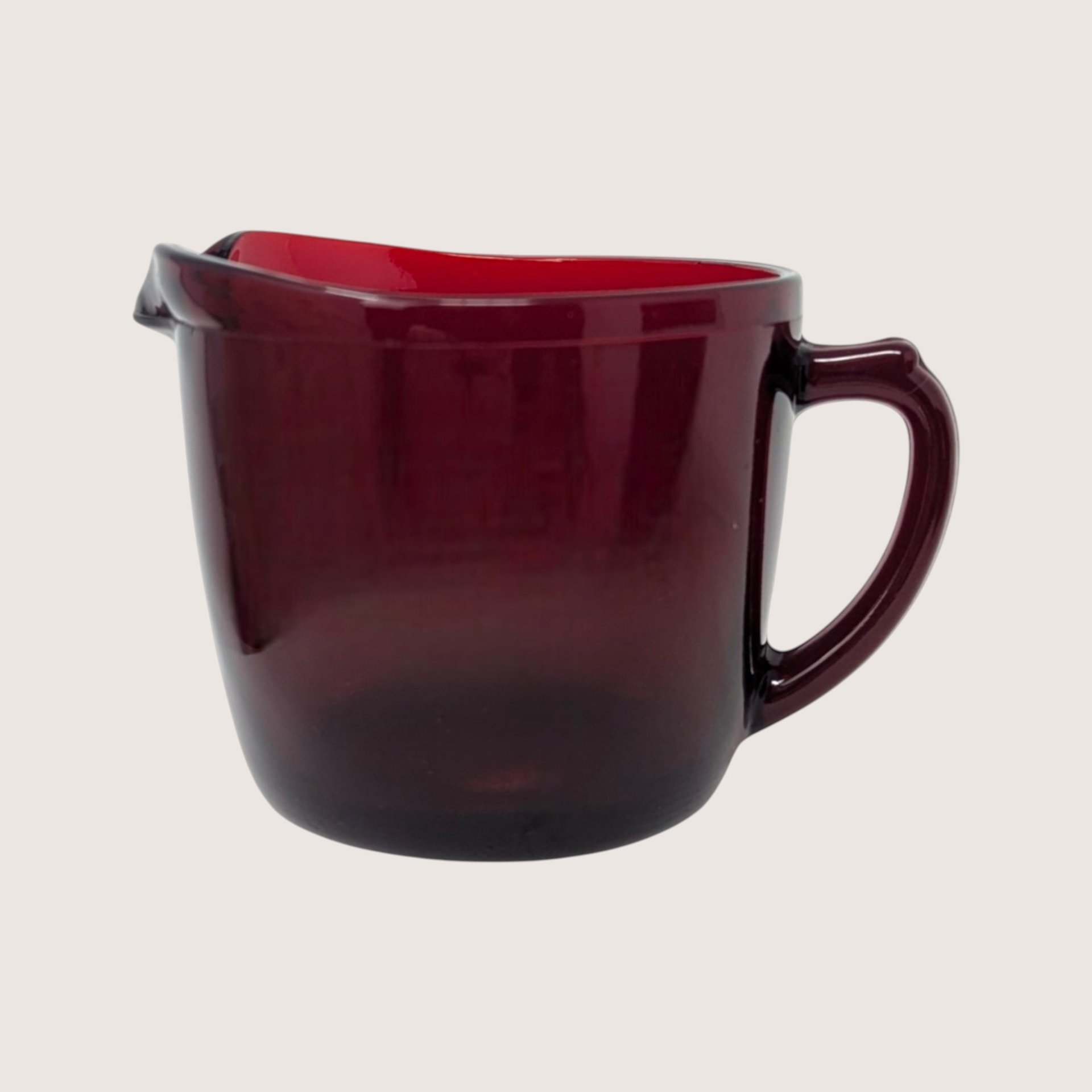 1940s Anchor Hocking Royal Ruby Creamer Open Sugar Service Set