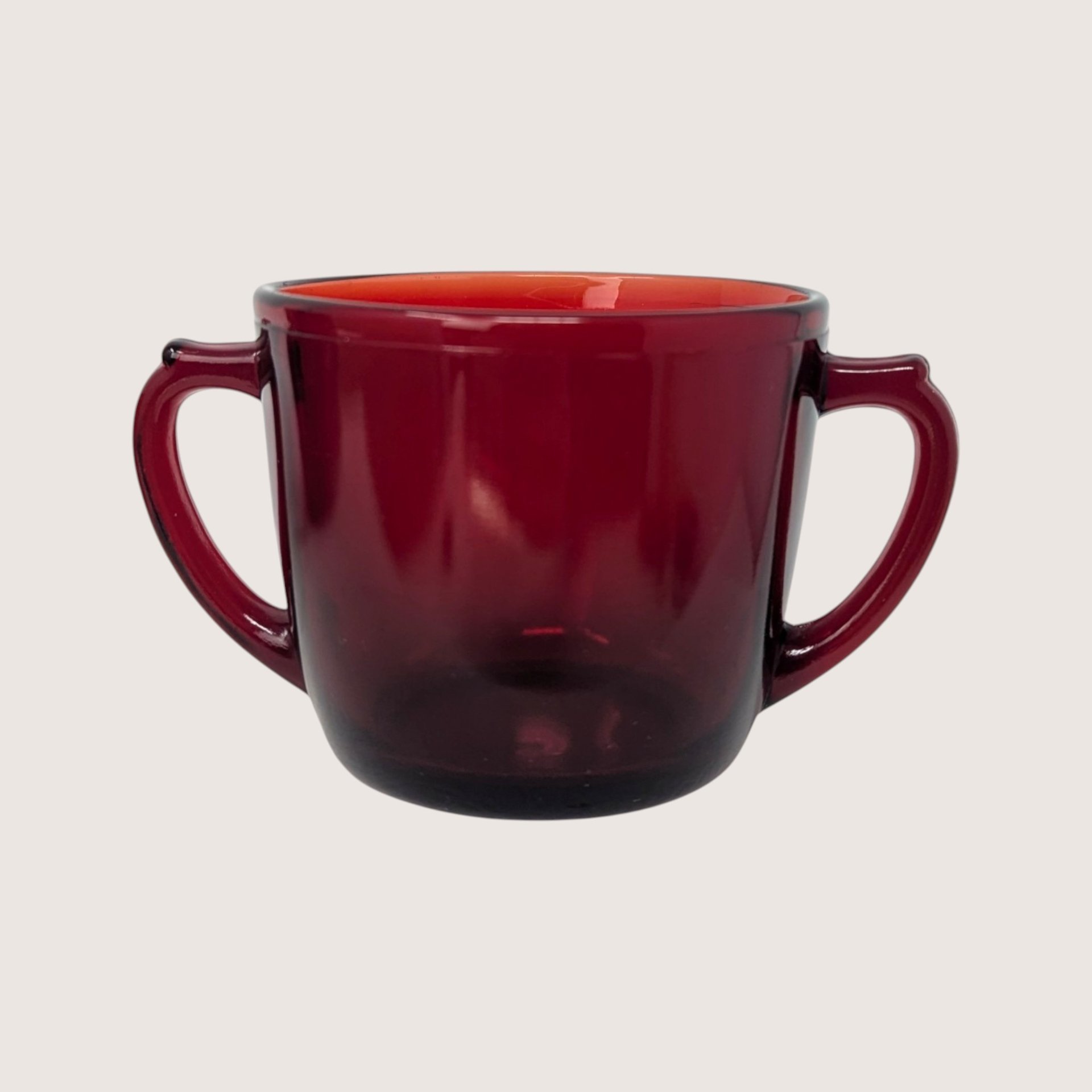 1940s Anchor Hocking Royal Ruby Creamer Open Sugar Service Set