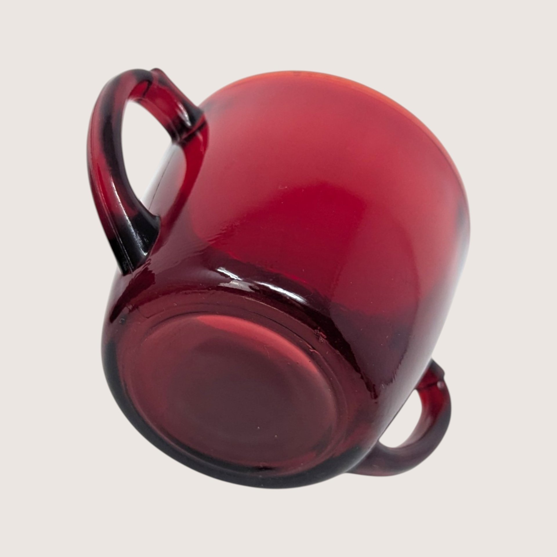 1940s Anchor Hocking Royal Ruby Creamer Open Sugar Service Set