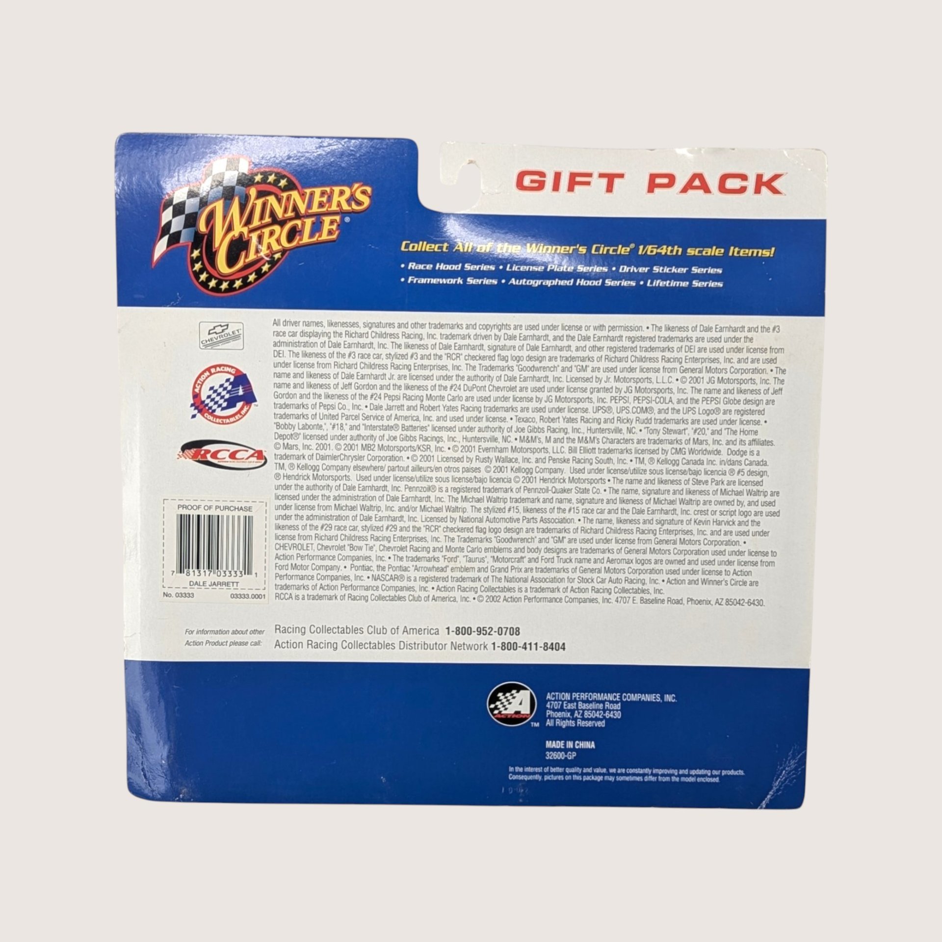 2001 Winners Circle Dale Jarrett NASCAR 3 Car Gift Pack Sealed