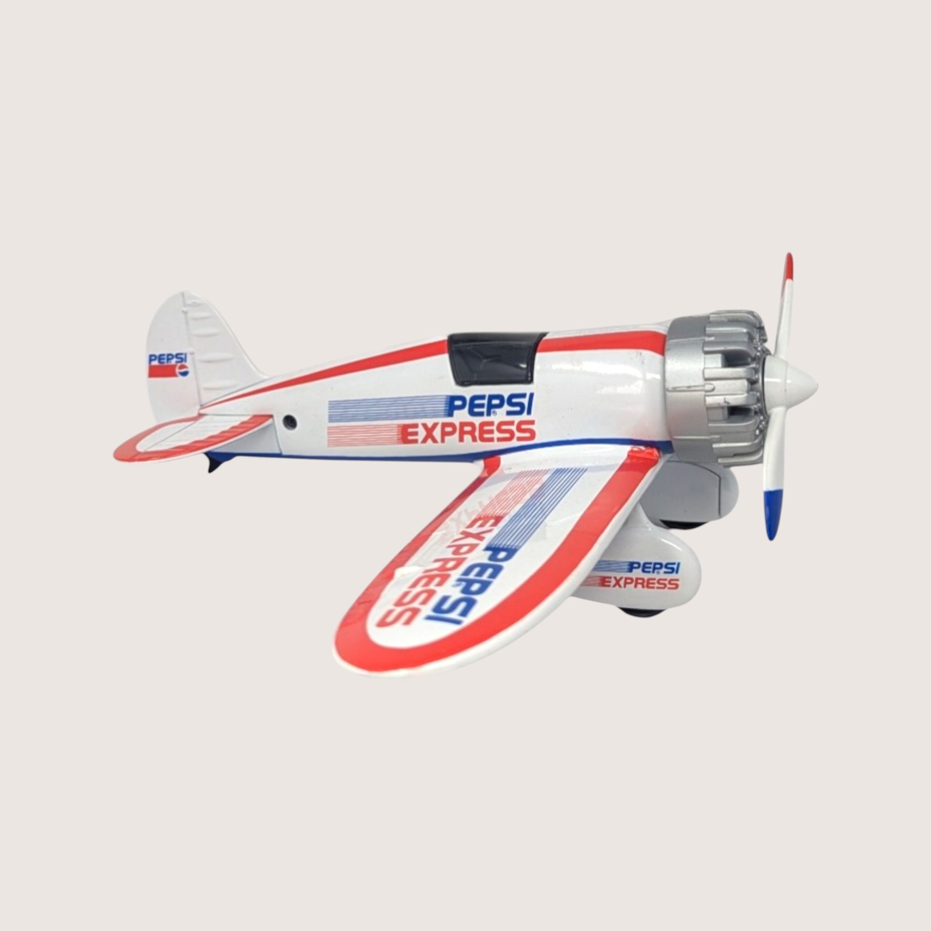 1990s Pepsi Express Travel Air Model R Airplane Die Cast Bank 