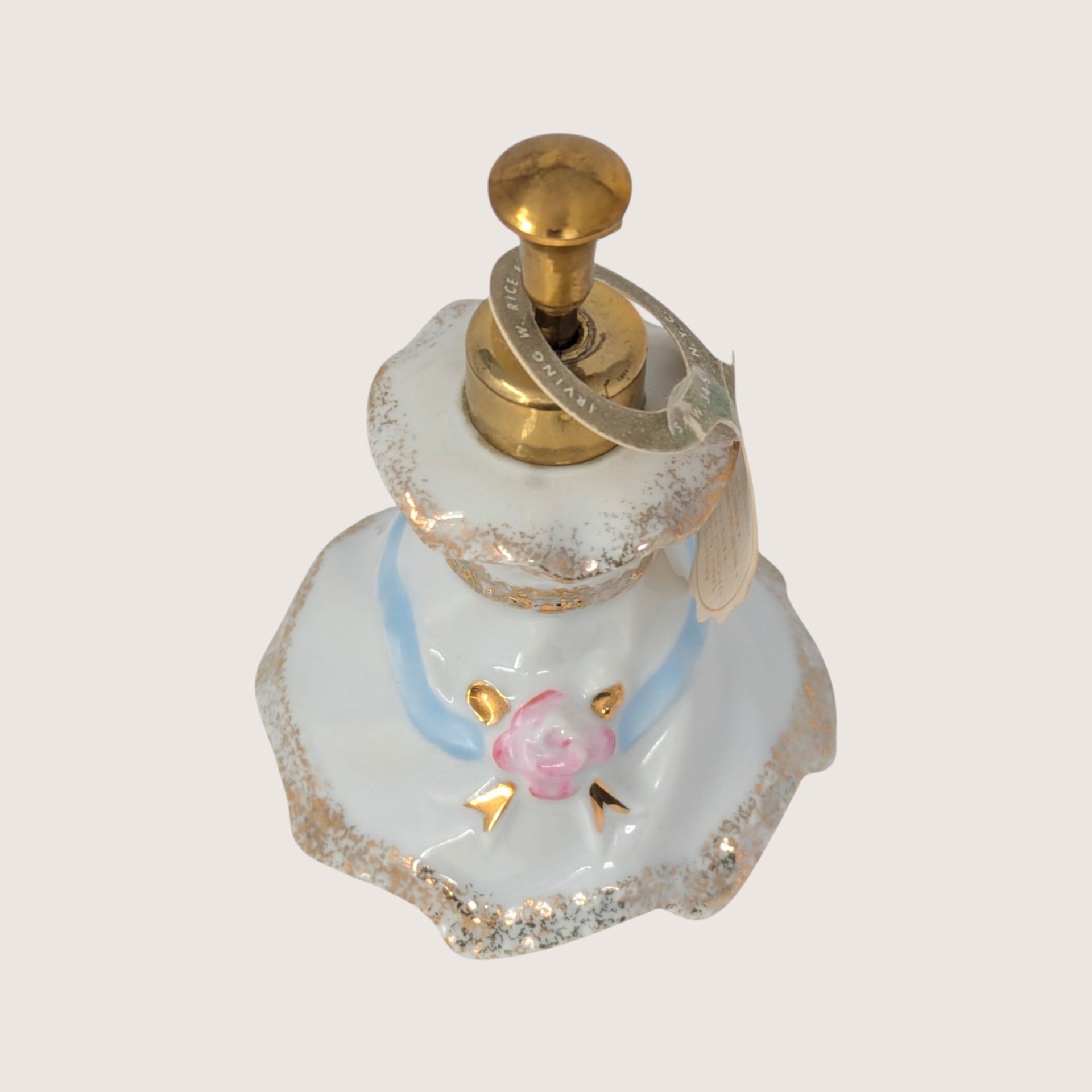1950s Irice Presto Mist Porcelain Perfume Bottle Atomizer